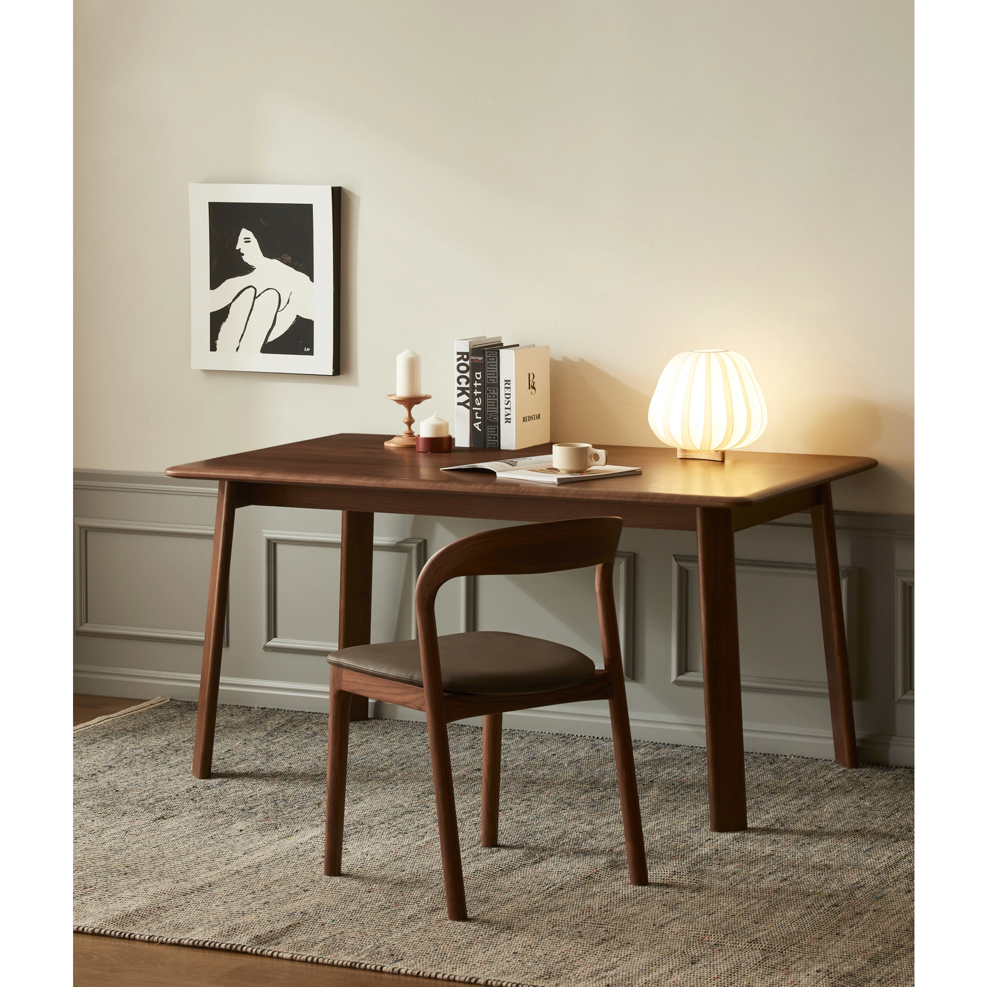 Solidwood Luxembourg Dining Table, Dark Wood