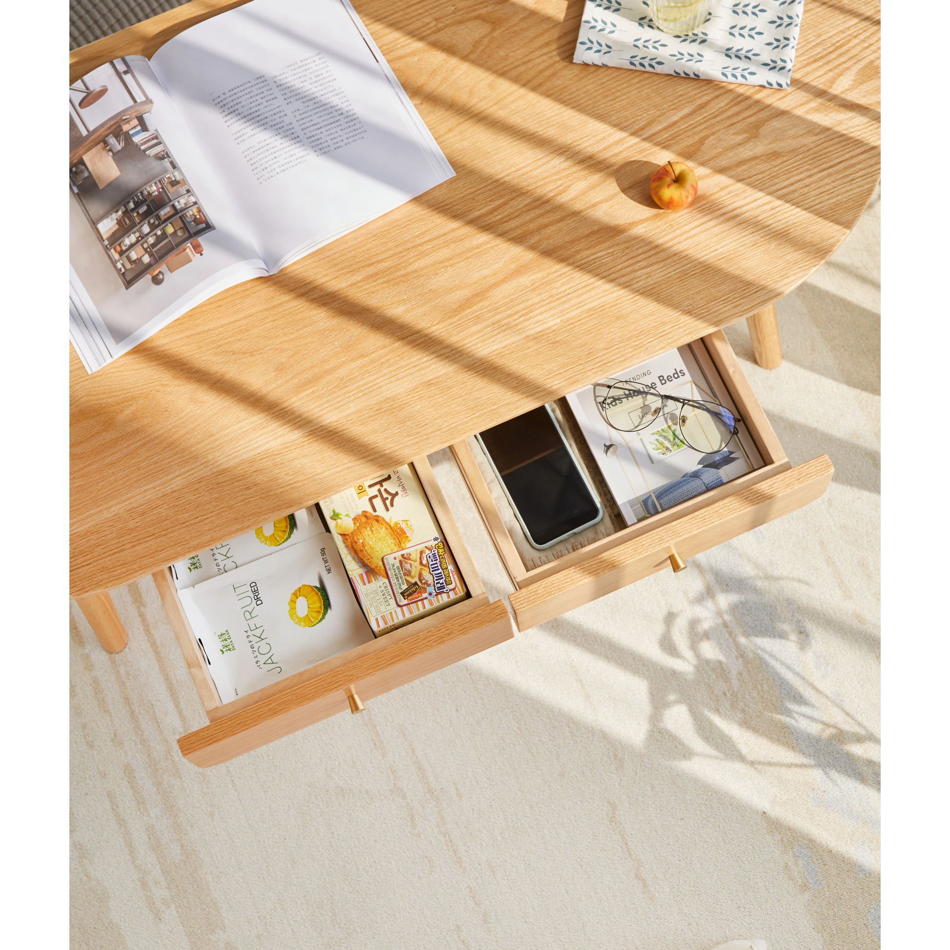 Solidwood Santa Rosa Coffee Table with 2 Drawers