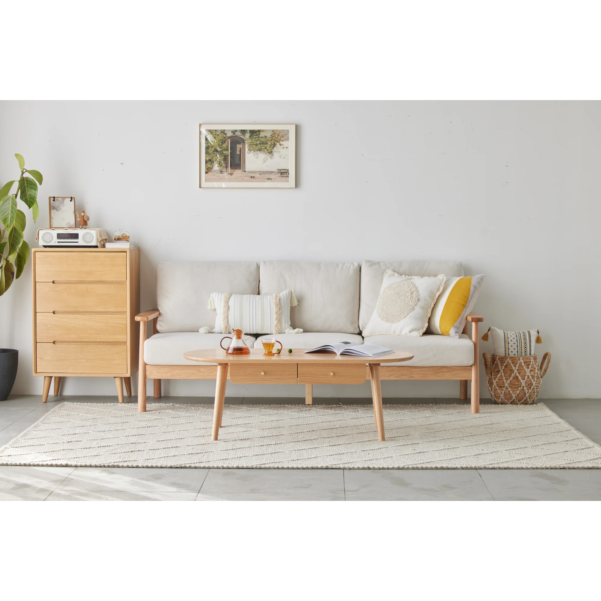 Solidwood Santa Rosa Coffee Table with 2 Drawers