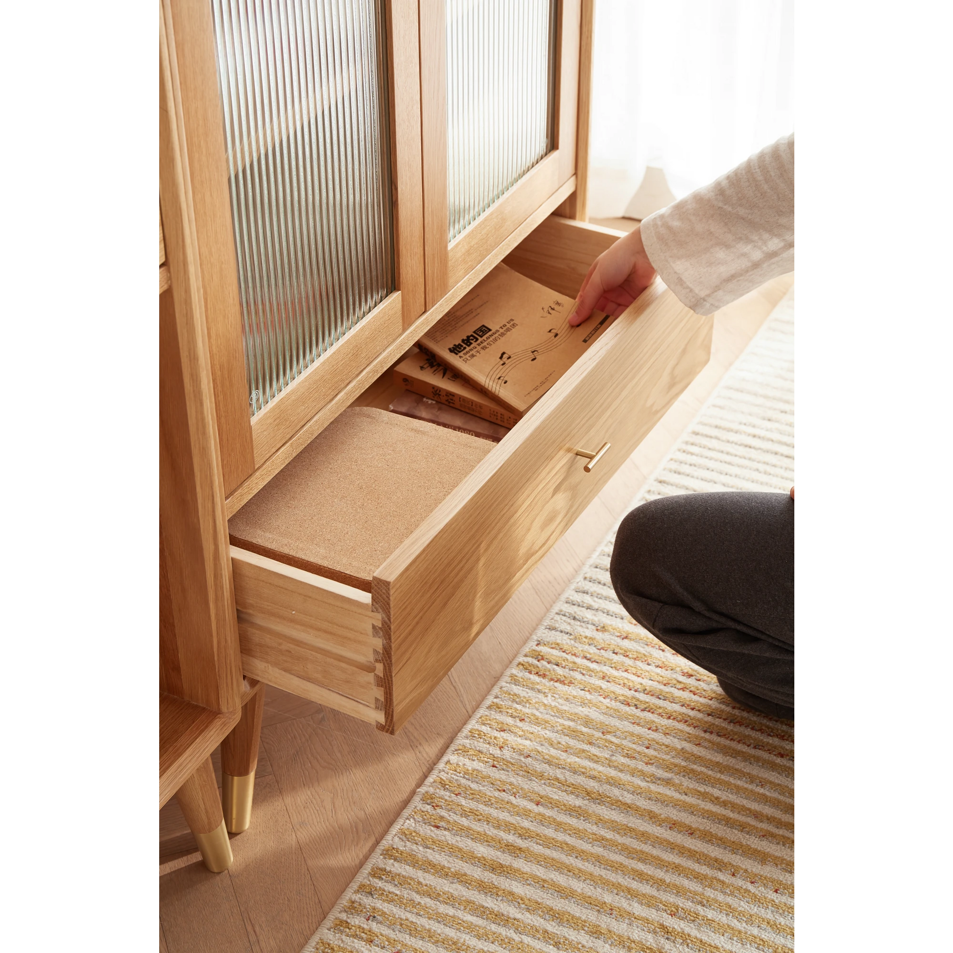 Solidwood Seattle Bookcase with Doors, 190cm