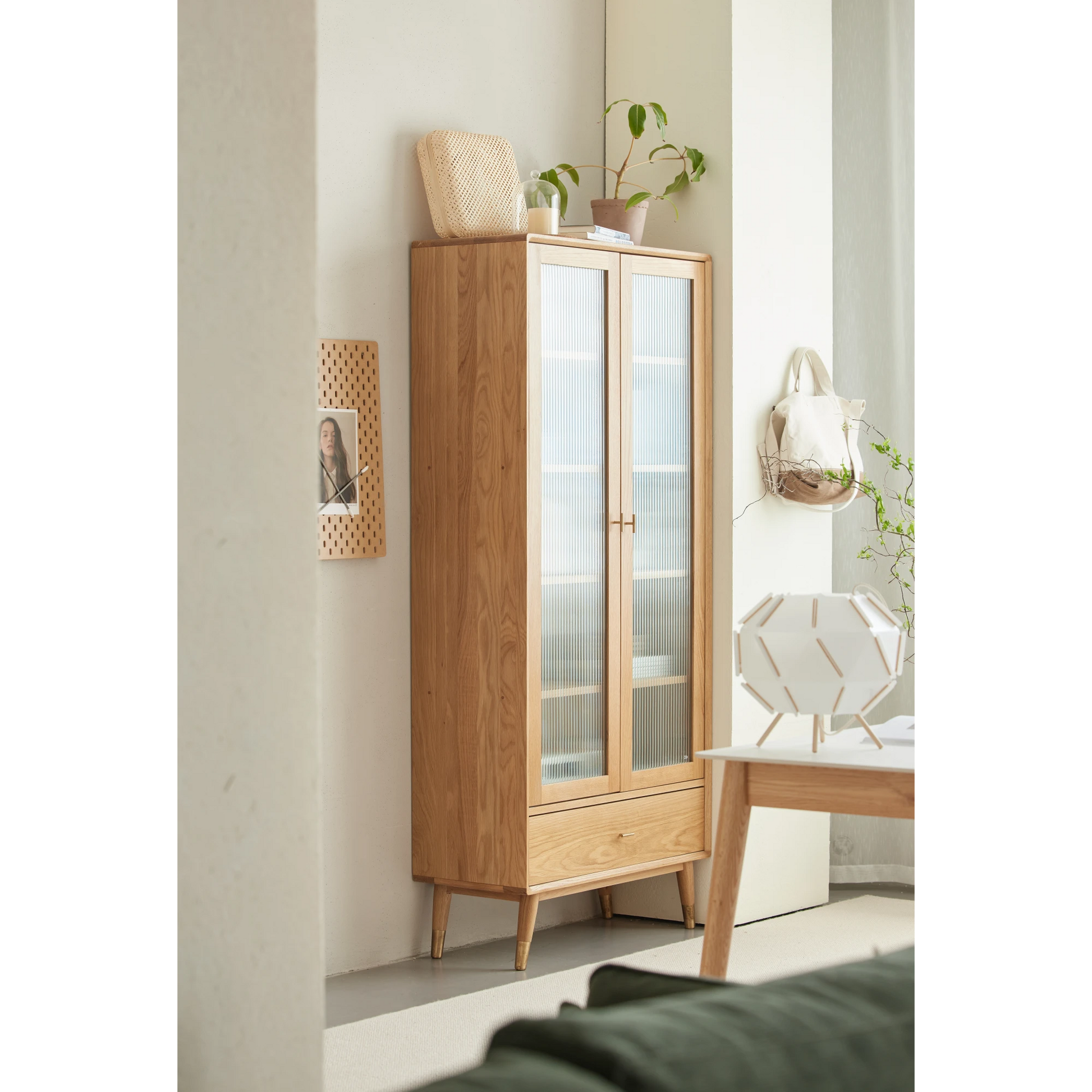 Solidwood Seattle Bookcase with Doors, 190cm