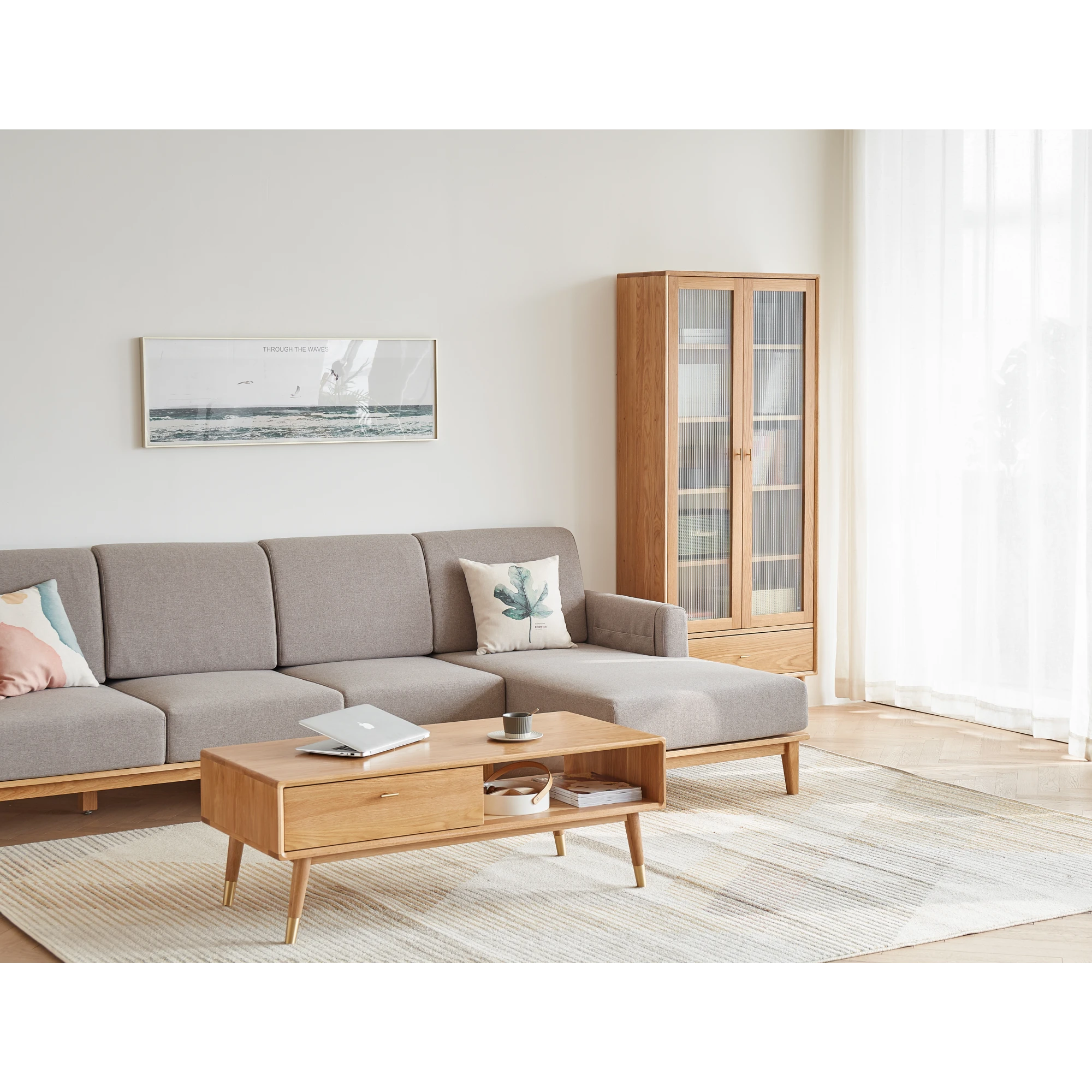 Solidwood Seattle Bookcase with Doors, 190cm