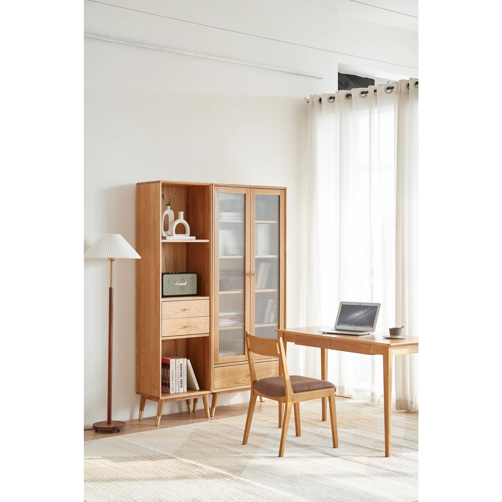 Solidwood Seattle Bookcase with Doors, 190cm