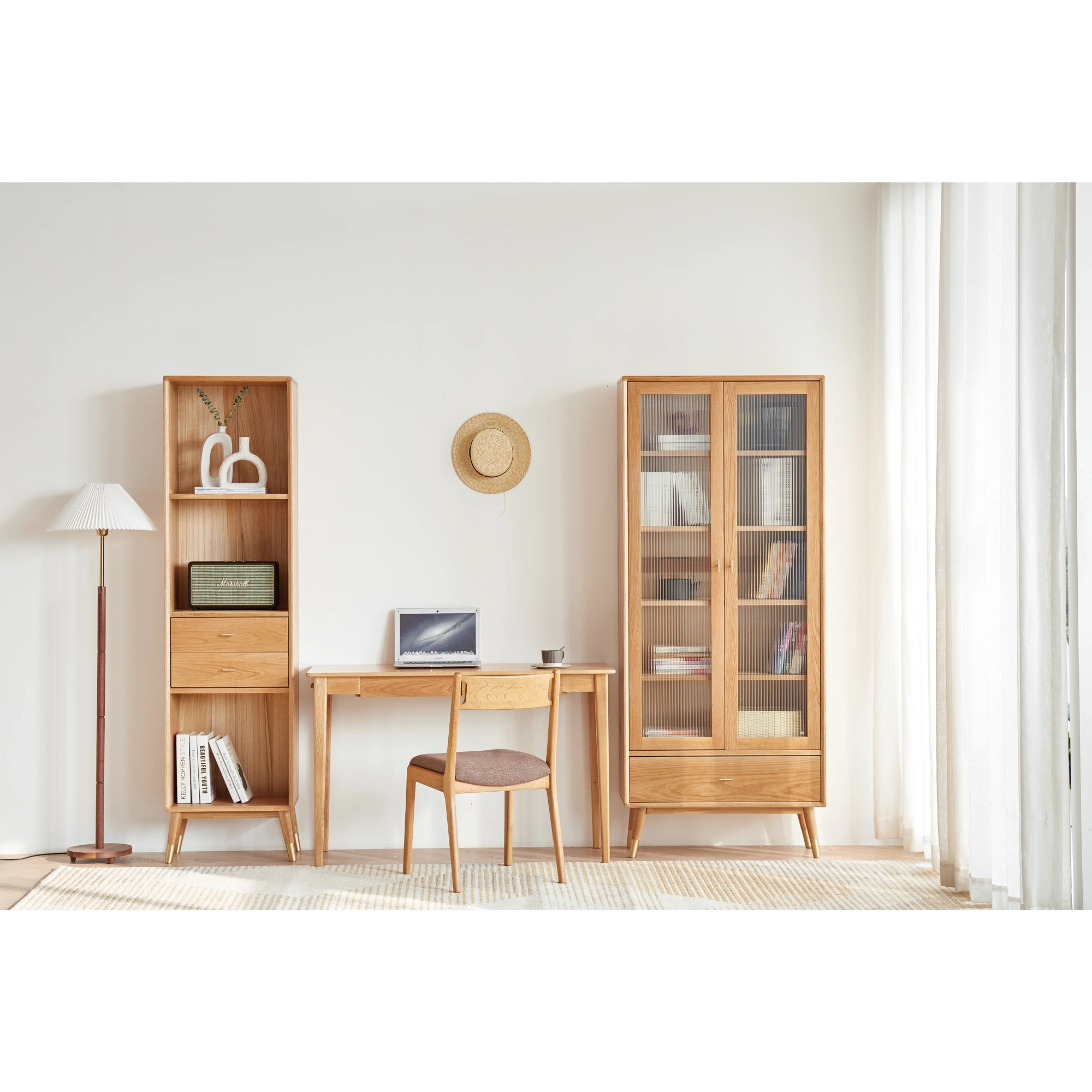 Solidwood Seattle Bookcase with Doors, 190cm