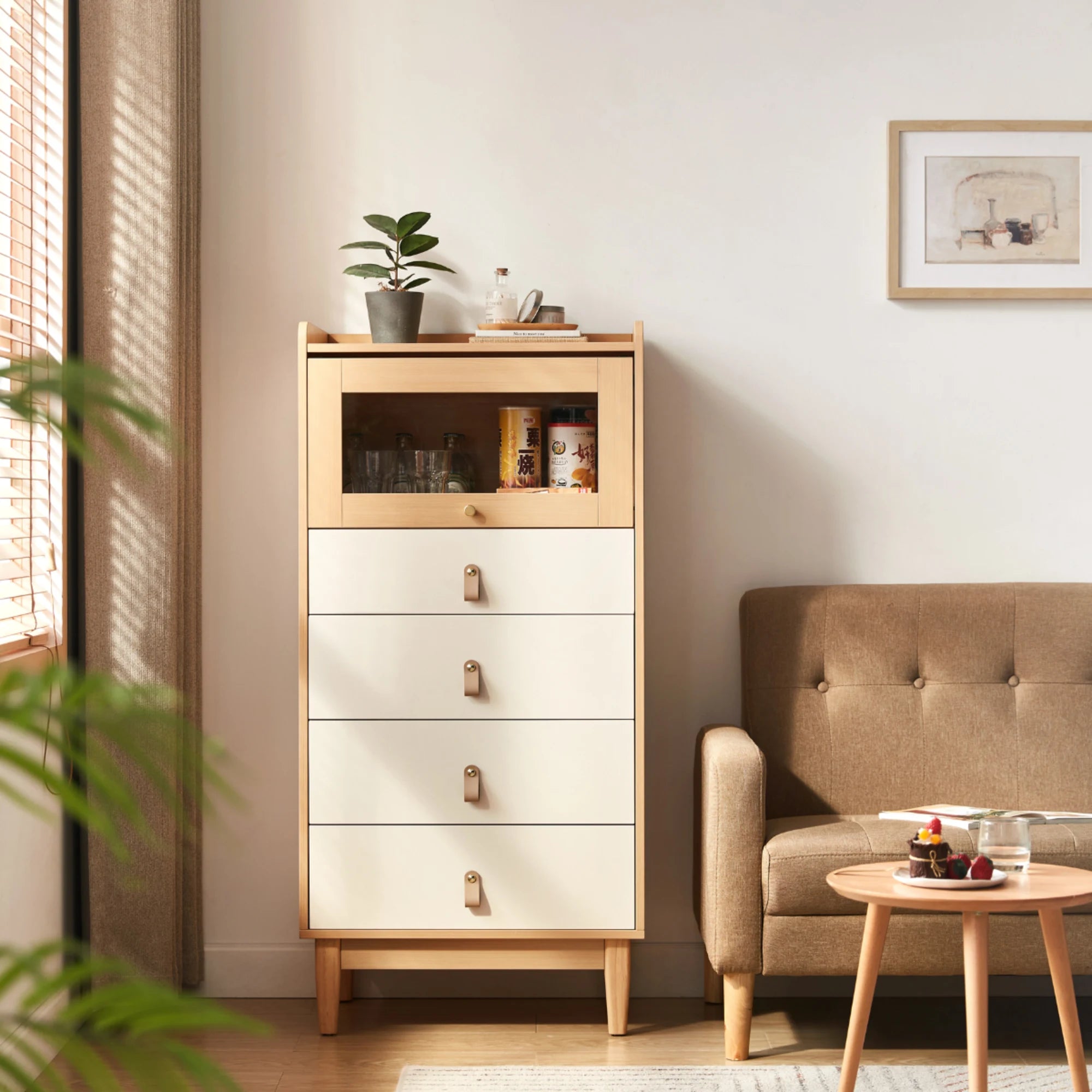 Linspire Aether Chest of 5 Drawers, White