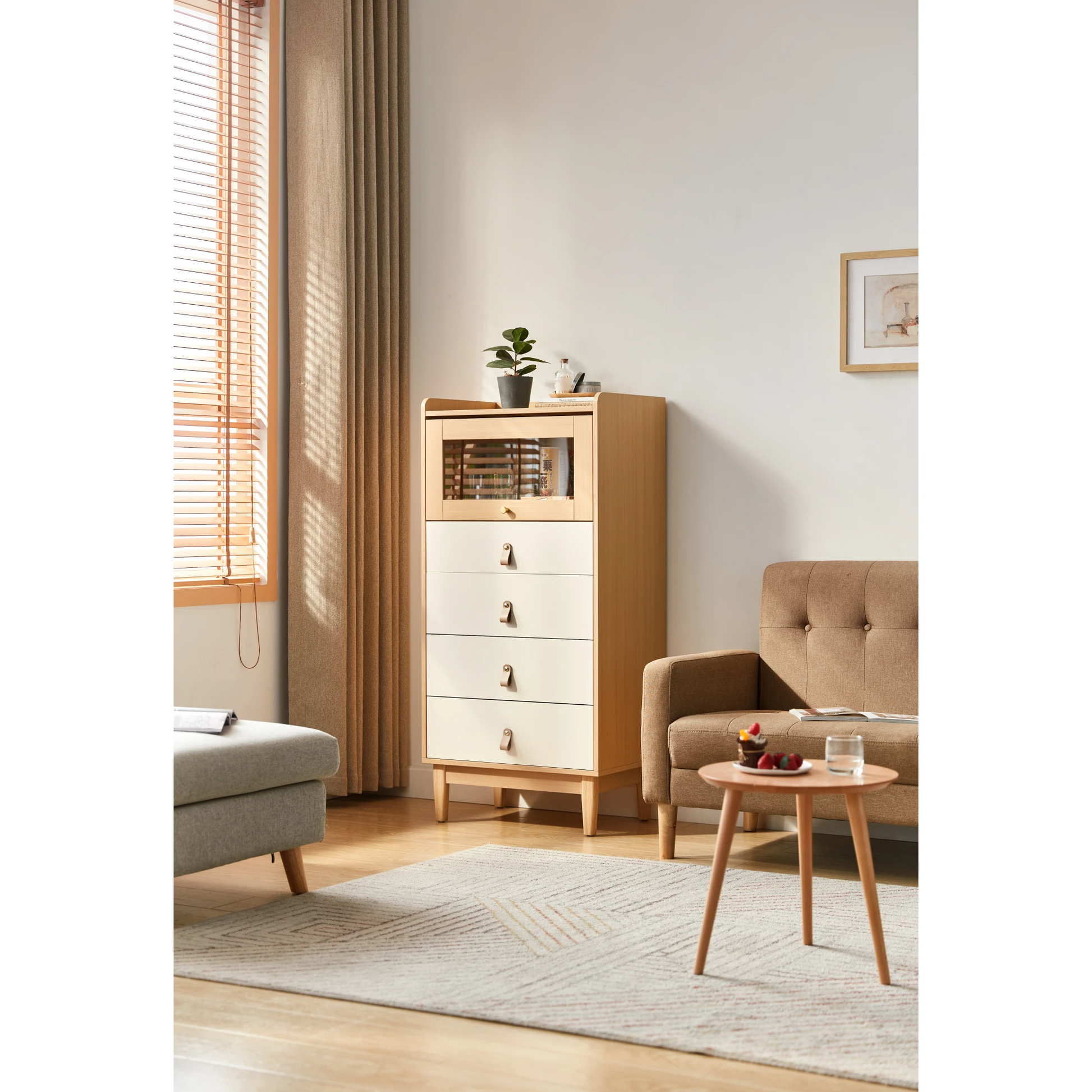 Linspire Aether Chest of 5 Drawers, White