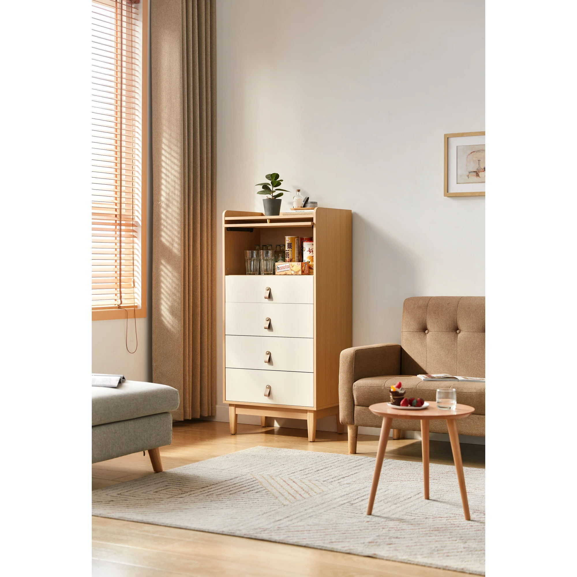 Linspire Aether Chest of 5 Drawers, White