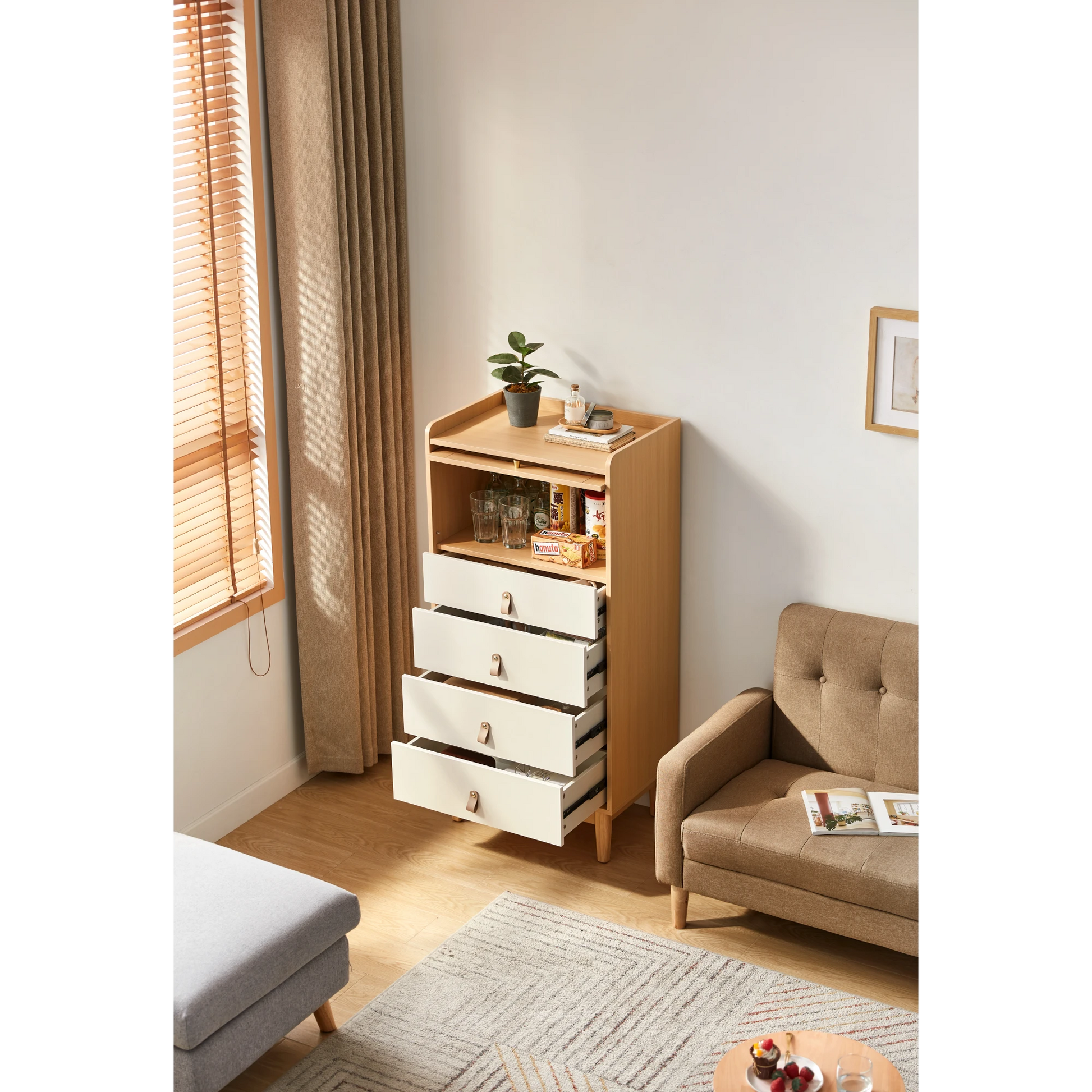 Linspire Aether Chest of 5 Drawers, White