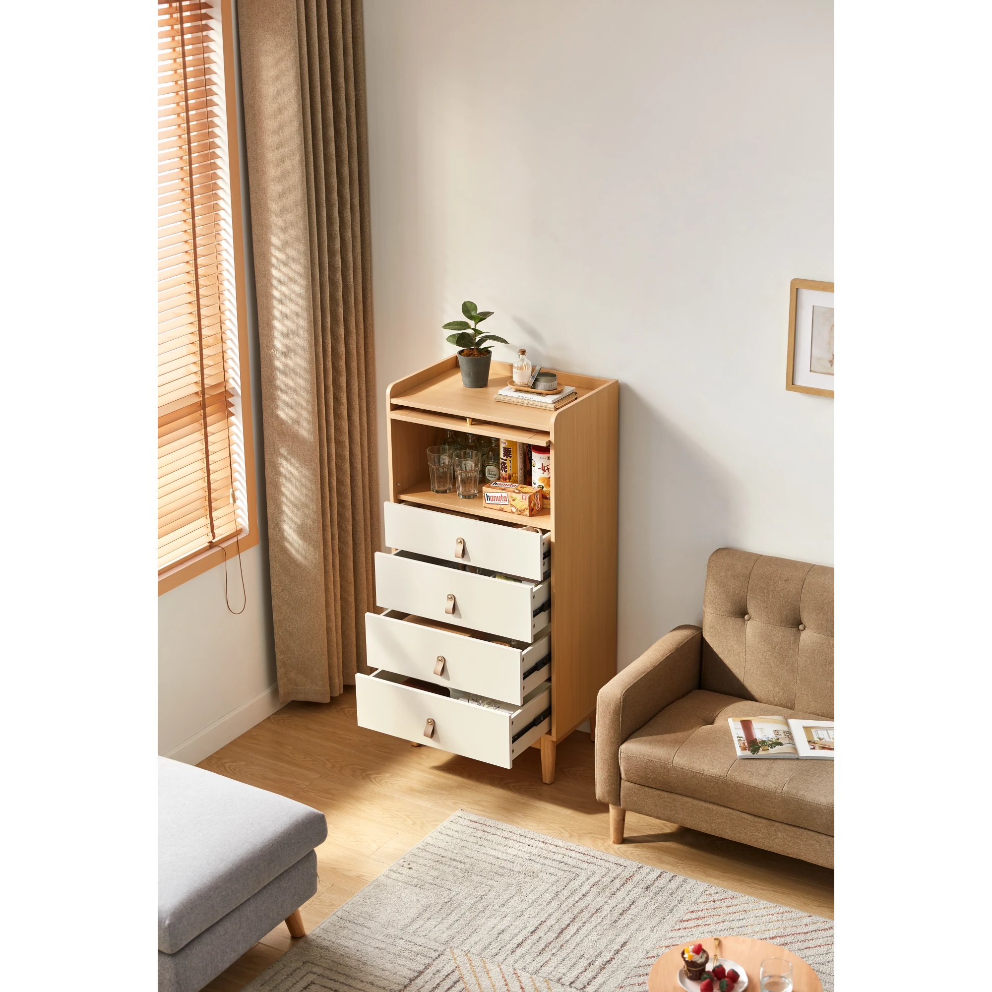 Linspire Aether Chest of 5 Drawers, White