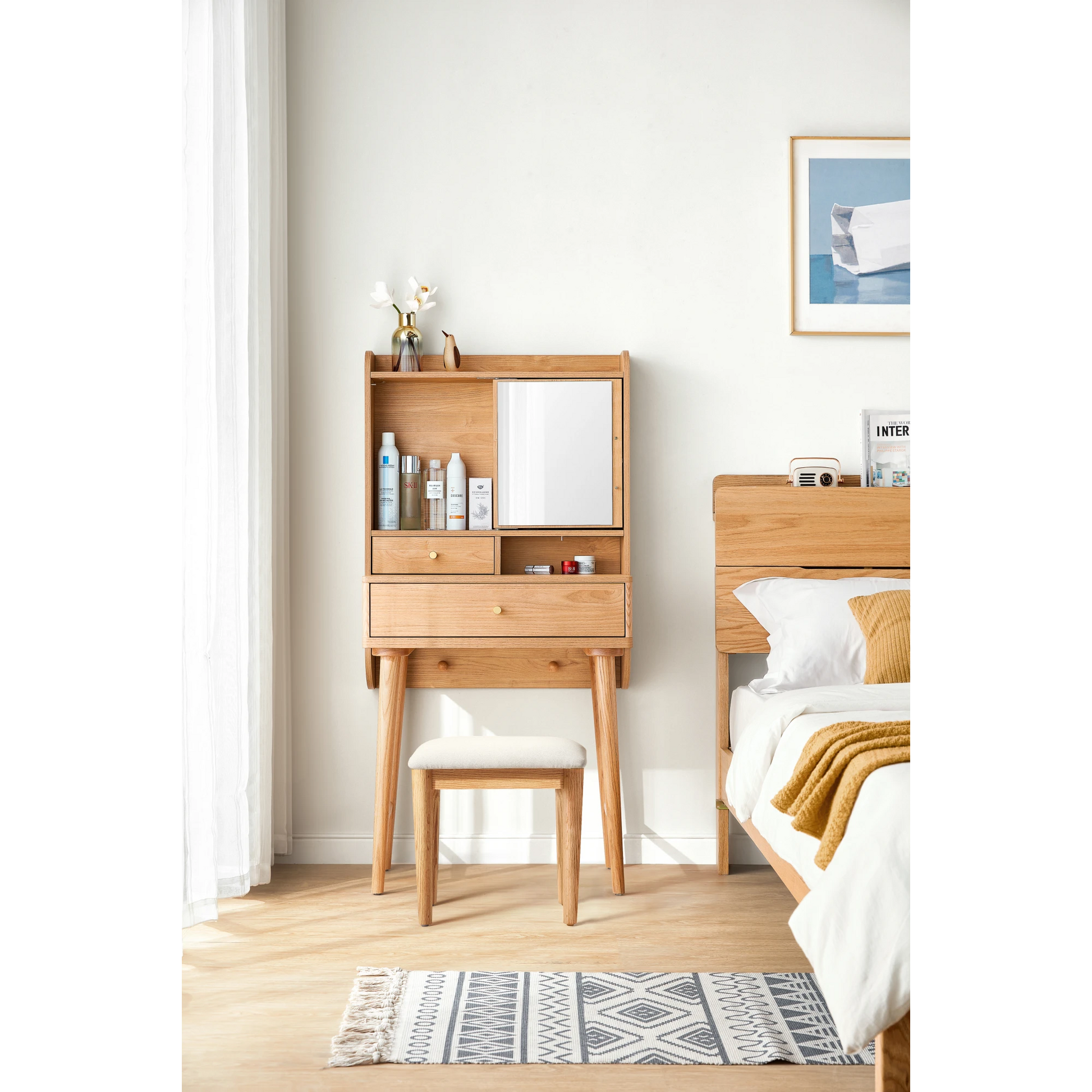 Linspire Ceri Mirror Dressing Table with Stool
