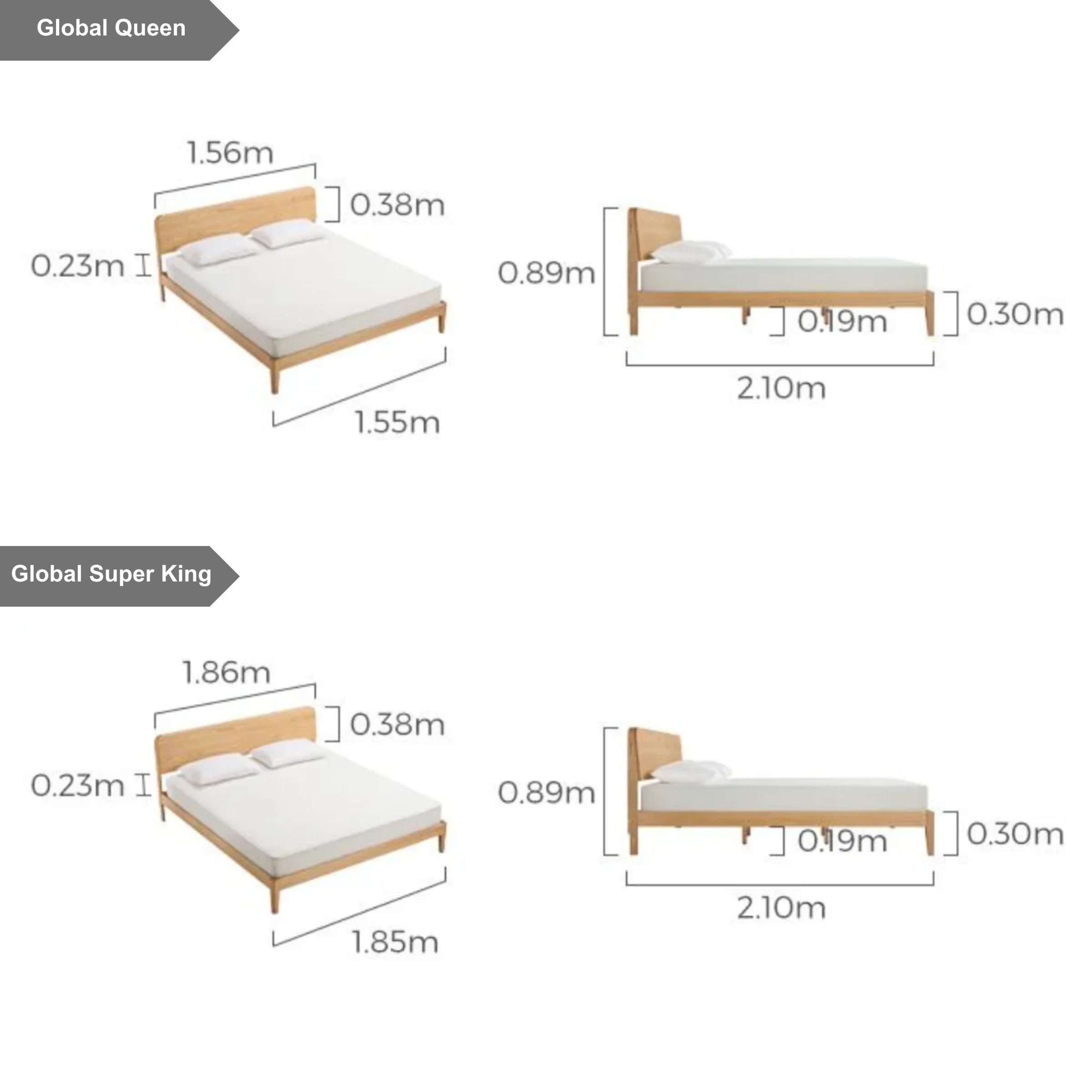 Linspire Ceri Bed Frame, Natural Wood