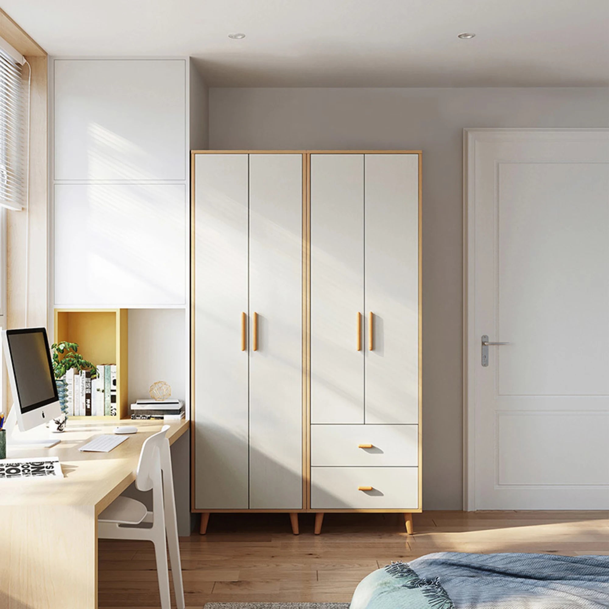 Linspire Fresko Wardrobes with 2 Doors + 2 Drawers, 60cm
