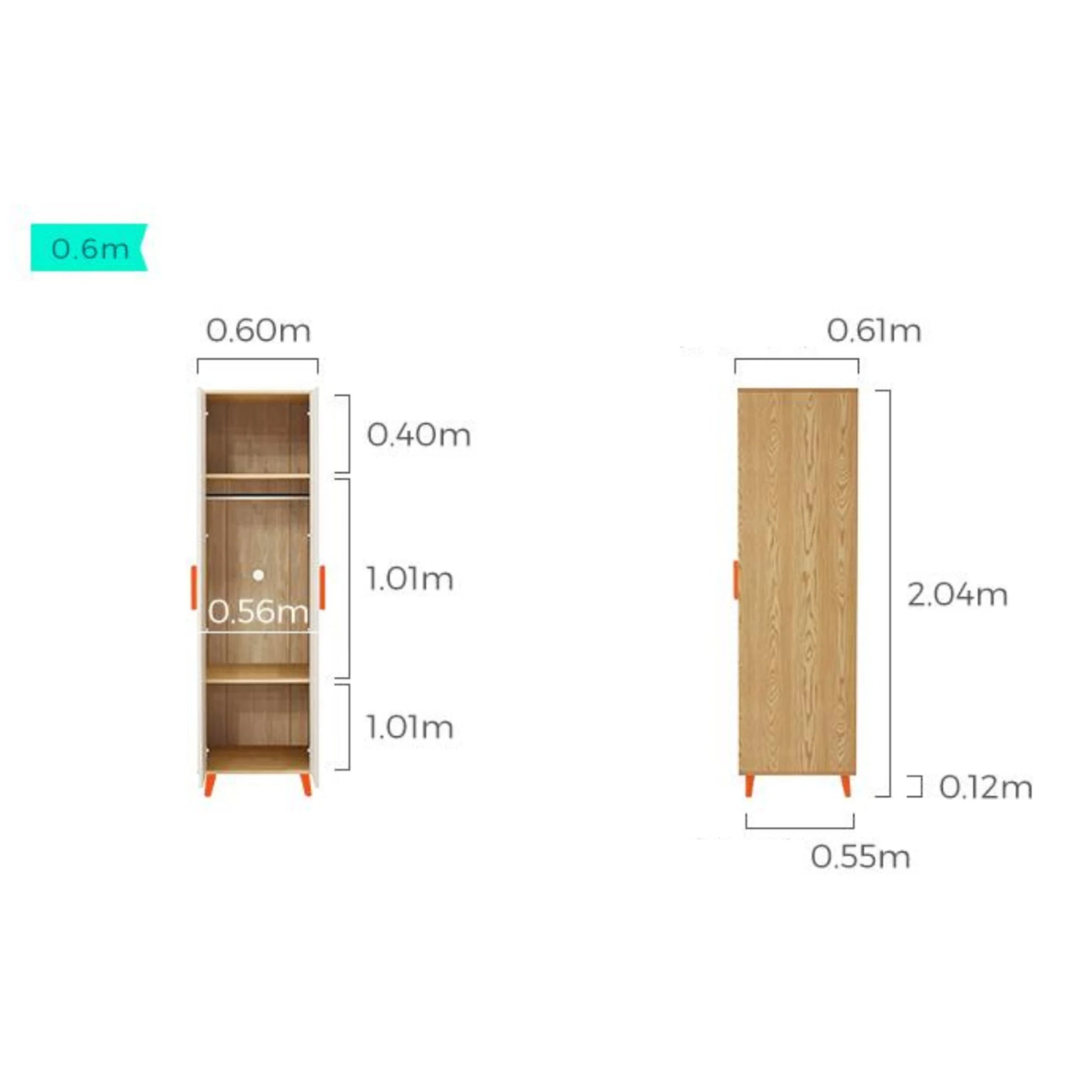 Linspire Fresko Wardrobes with 2 Doors, 60cm