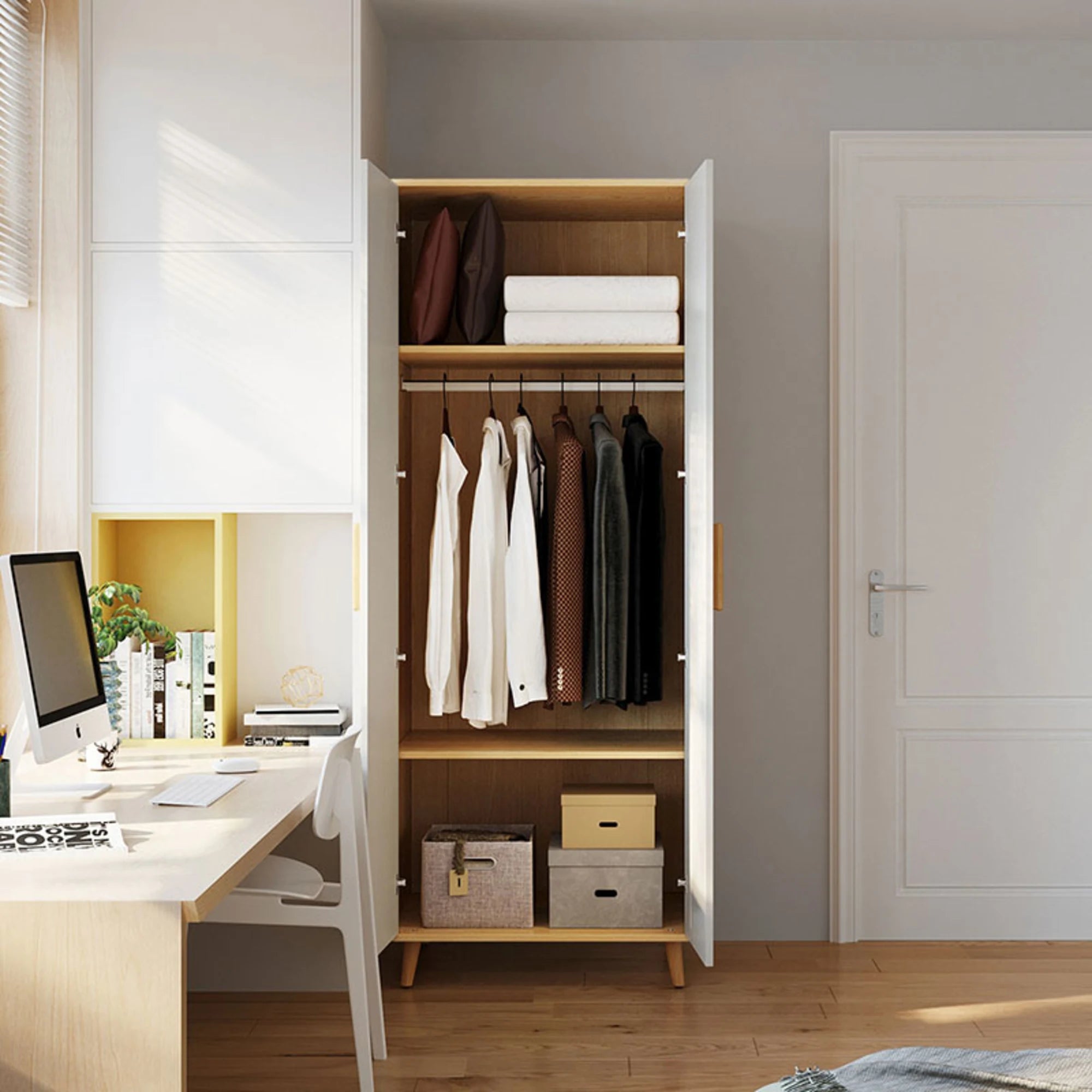 Linspire Fresko Wardrobes with 2 Doors, 80cm