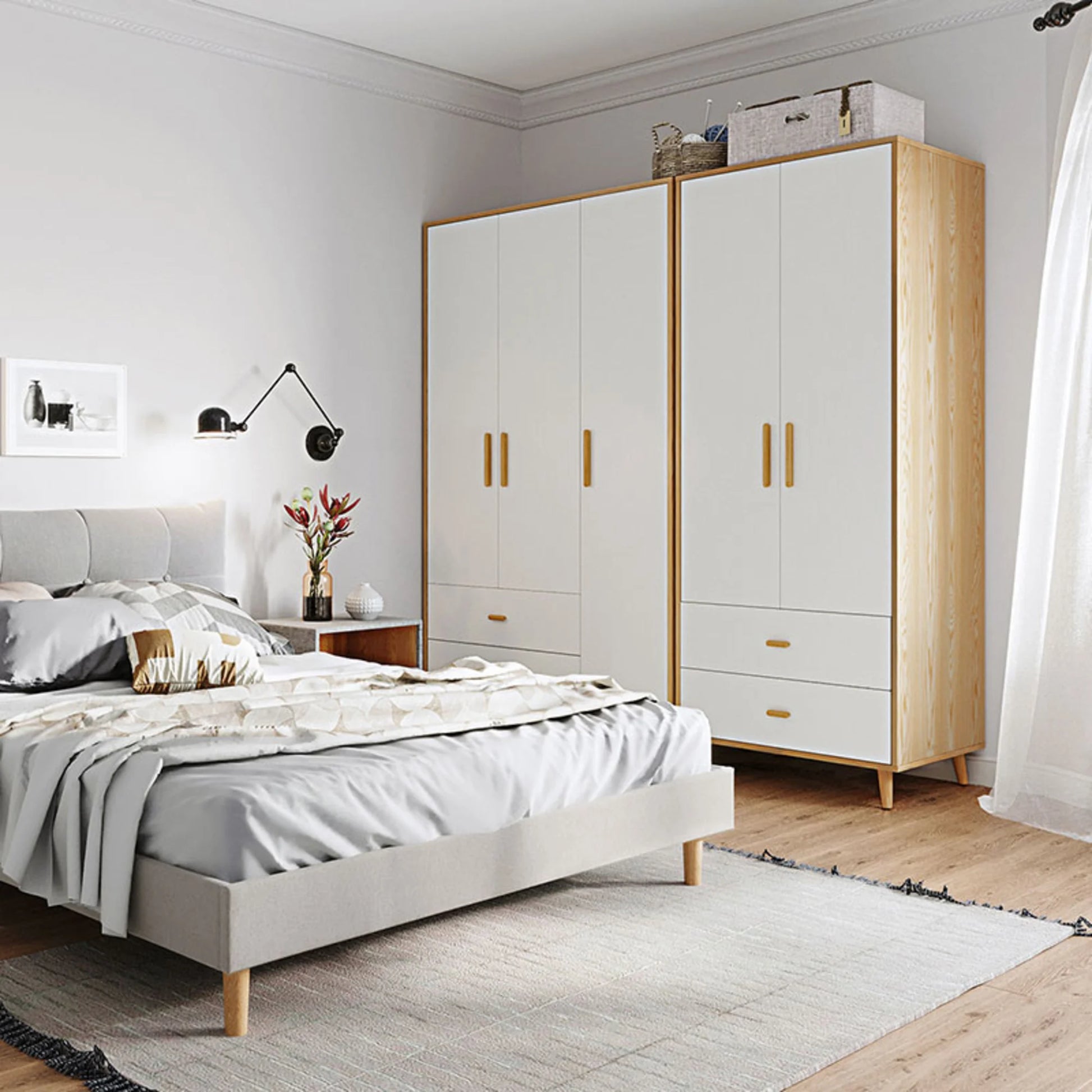 Linspire Fresko Wardrobes with 3 Doors + 2 Drawers, 120cm