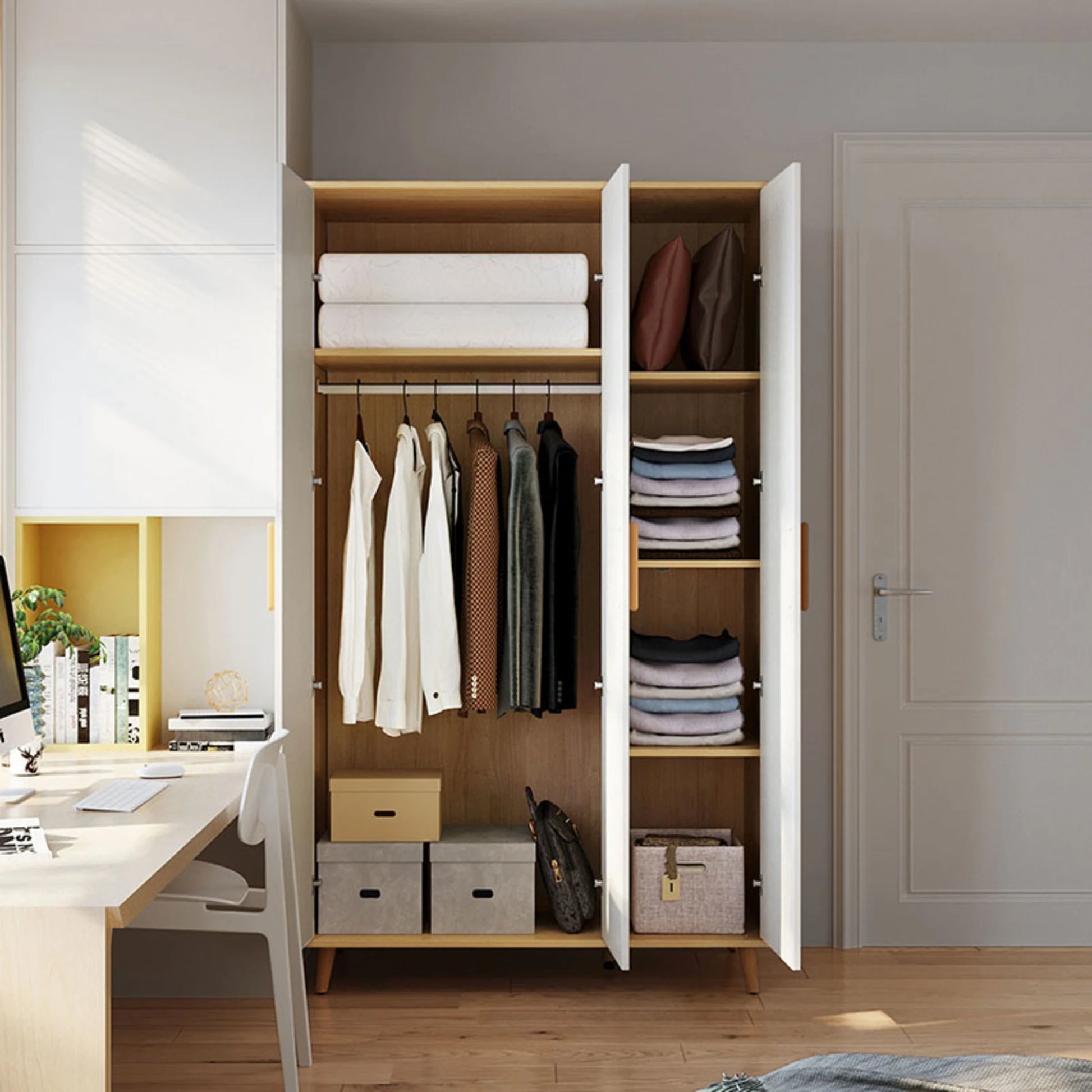 Linspire Fresko Wardrobes with 3 Doors, 120cm