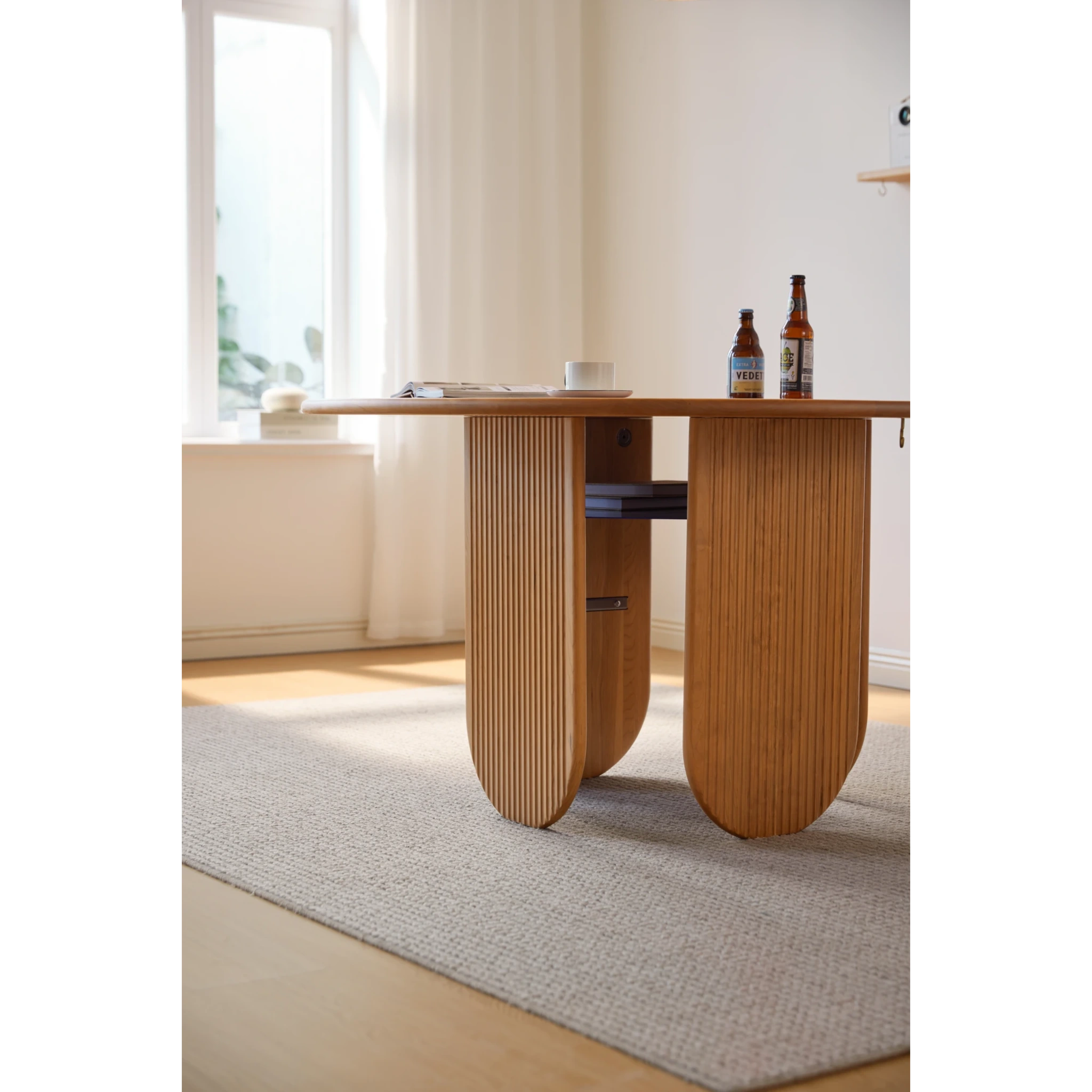 Linspire Harbor Solid Wood Dining Table, Natural Wood