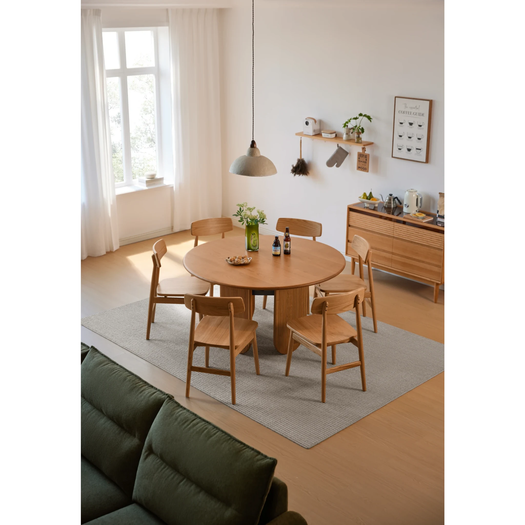 Linspire Harbor Solid Wood Dining Table, Natural Wood