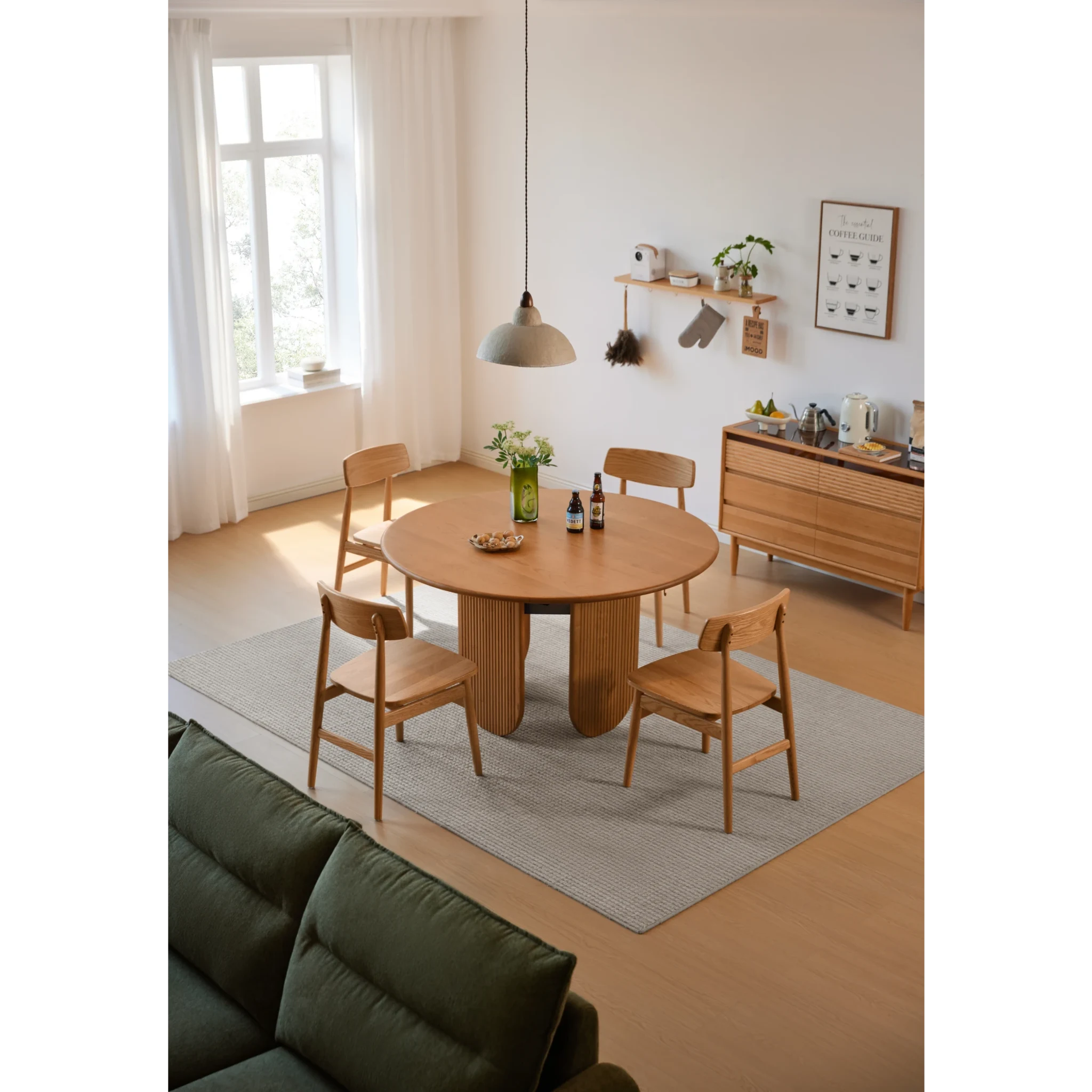 Linspire Harbor Solid Wood Dining Table, Natural Wood