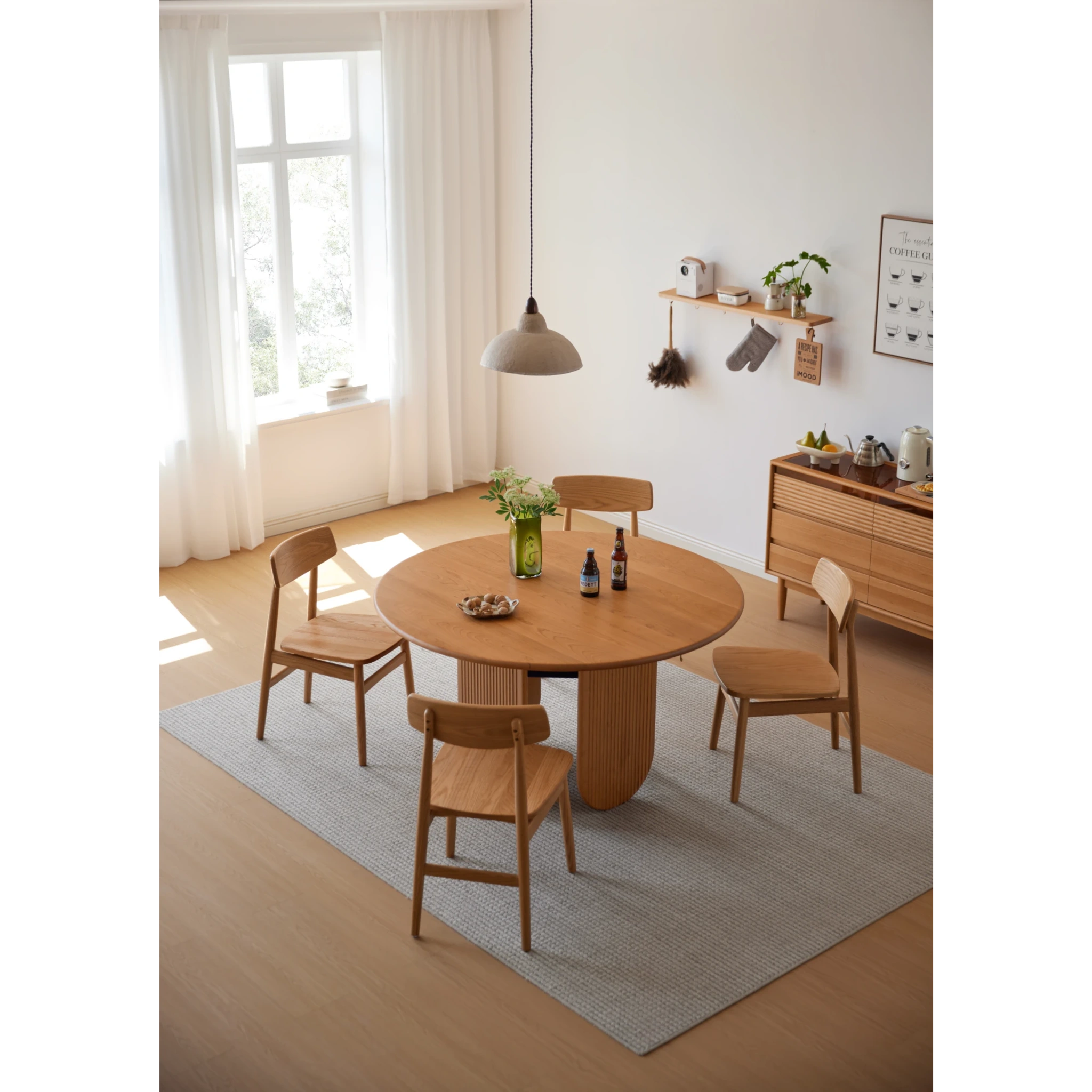 Linspire Harbor Solid Wood Dining Table, Natural Wood