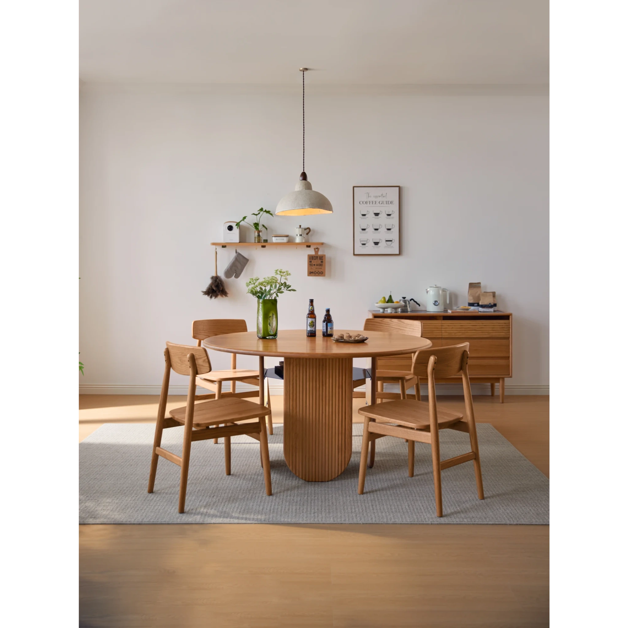 Linspire Harbor Solid Wood Dining Table, Natural Wood