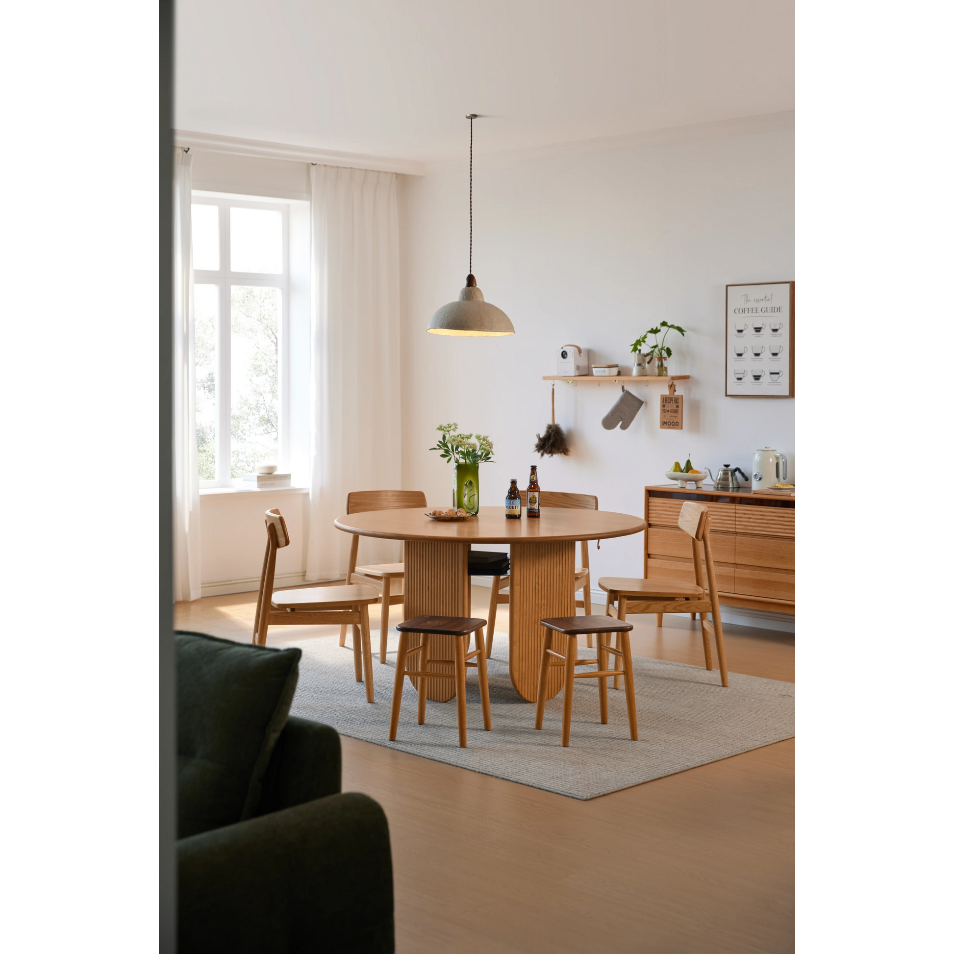 Linspire Harbor Solid Wood Dining Table, Natural Wood