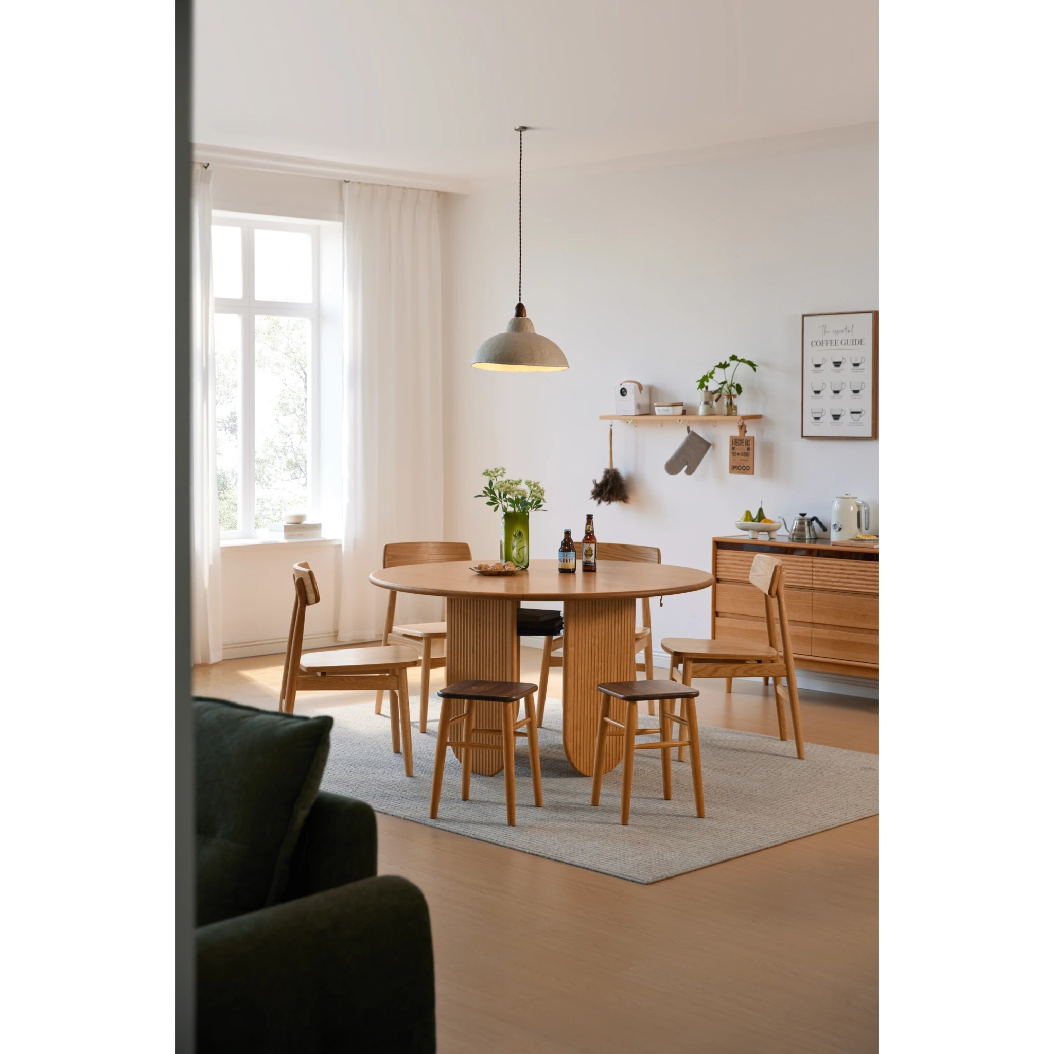 Linspire Harbor Solid Wood Dining Table, Natural Wood