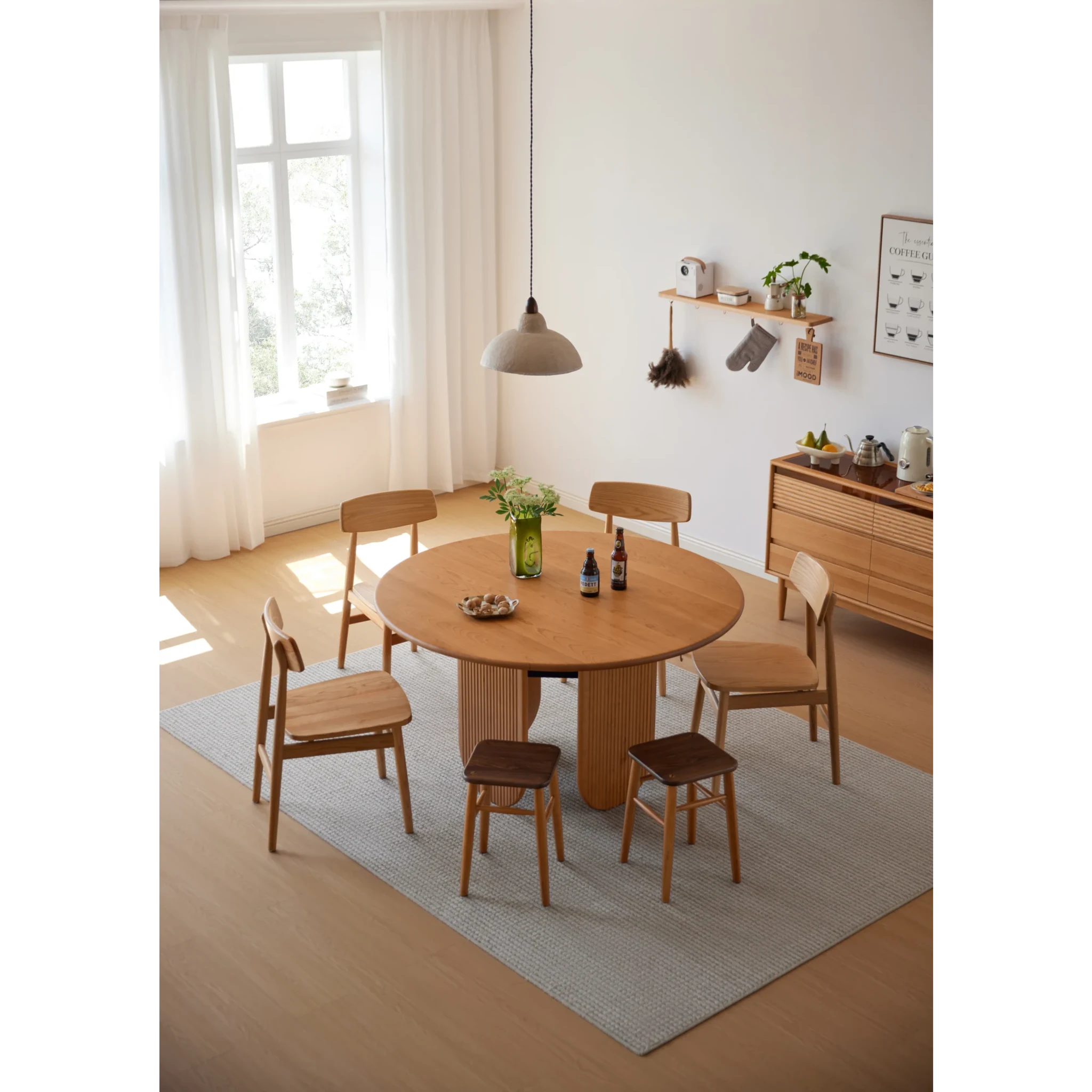 Linspire Harbor Solid Wood Dining Table, Natural Wood