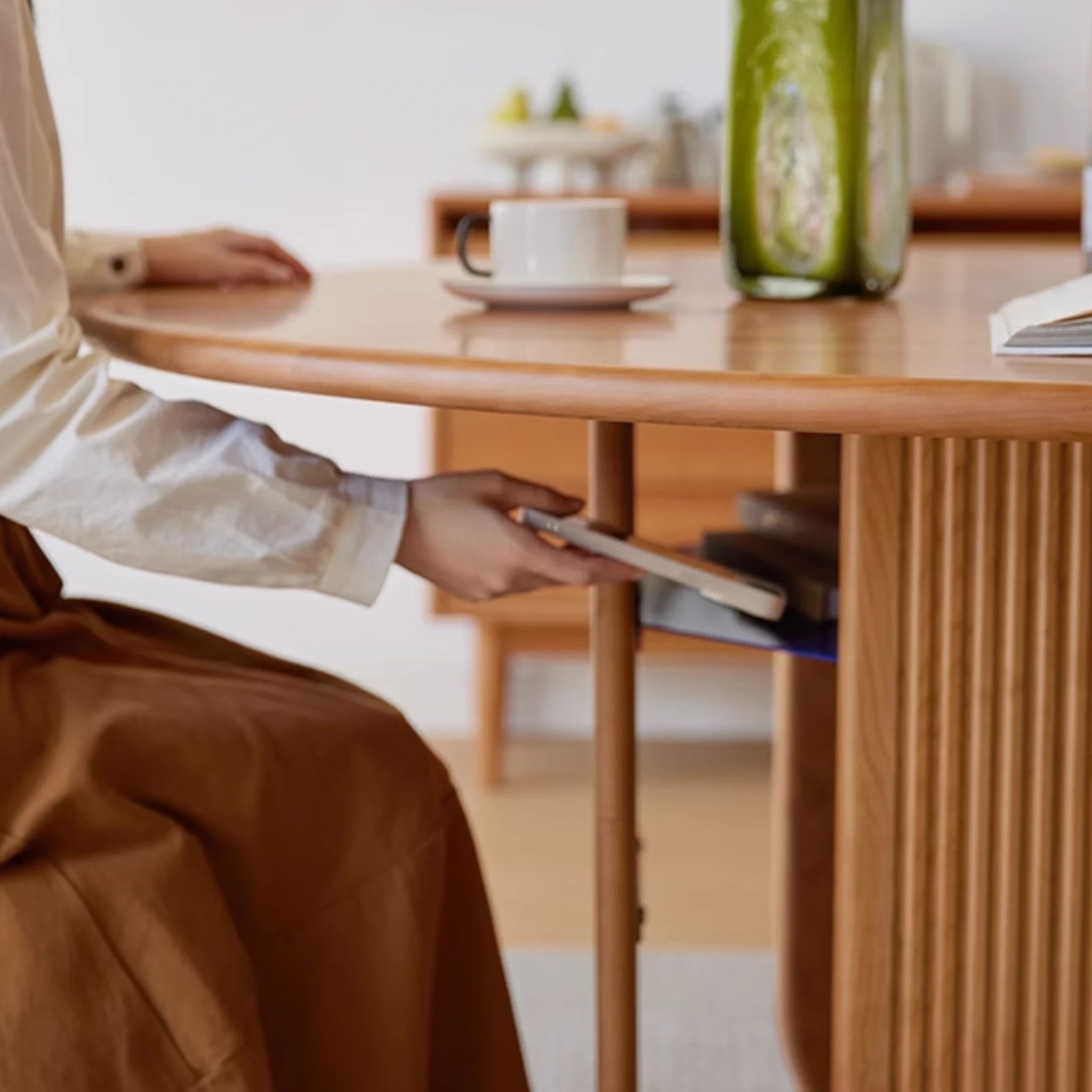 Linspire Harbor Solid Wood Dining Table, Natural Wood