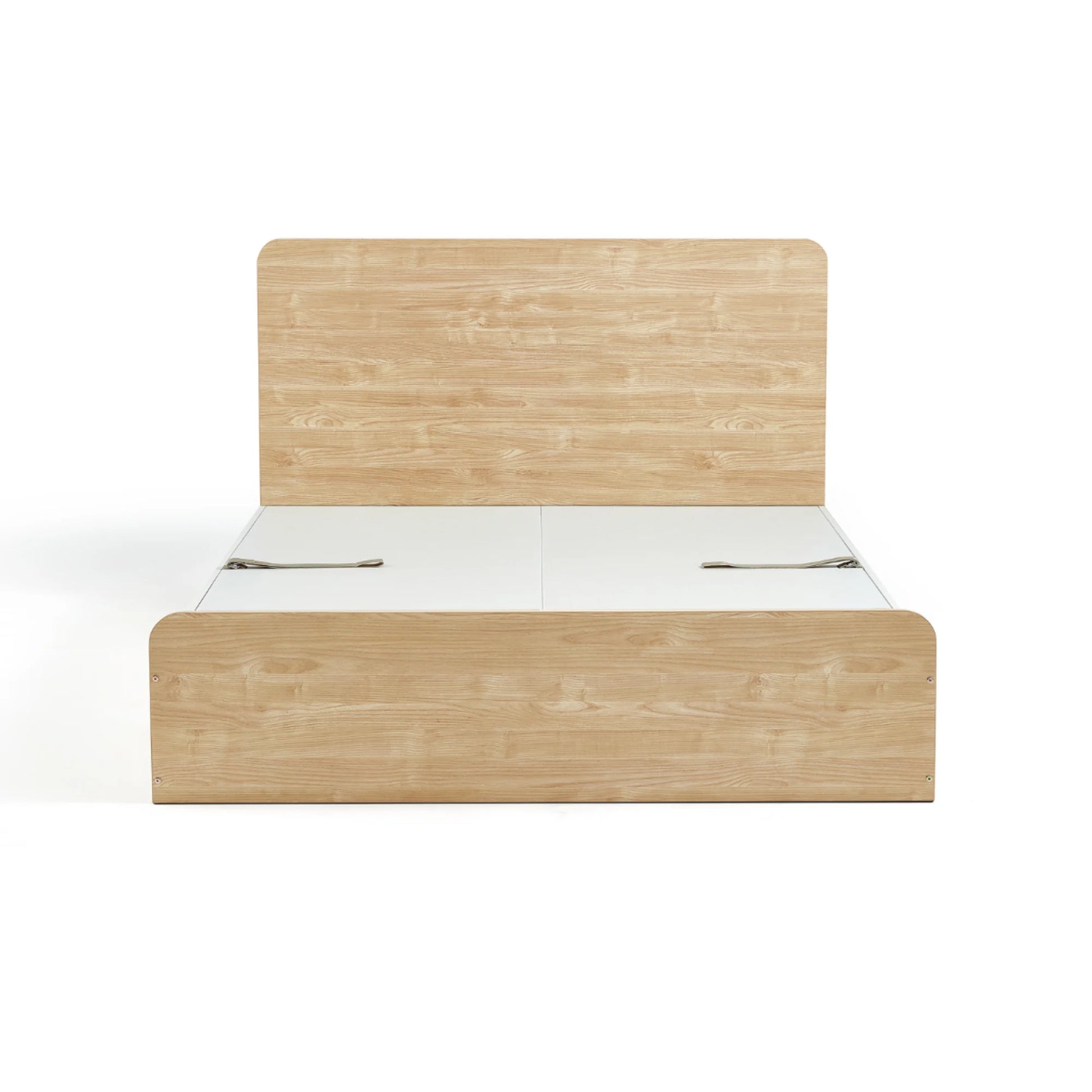 Linspire Juniper Bed Frame With Underbed Storage, Natural Wood, White