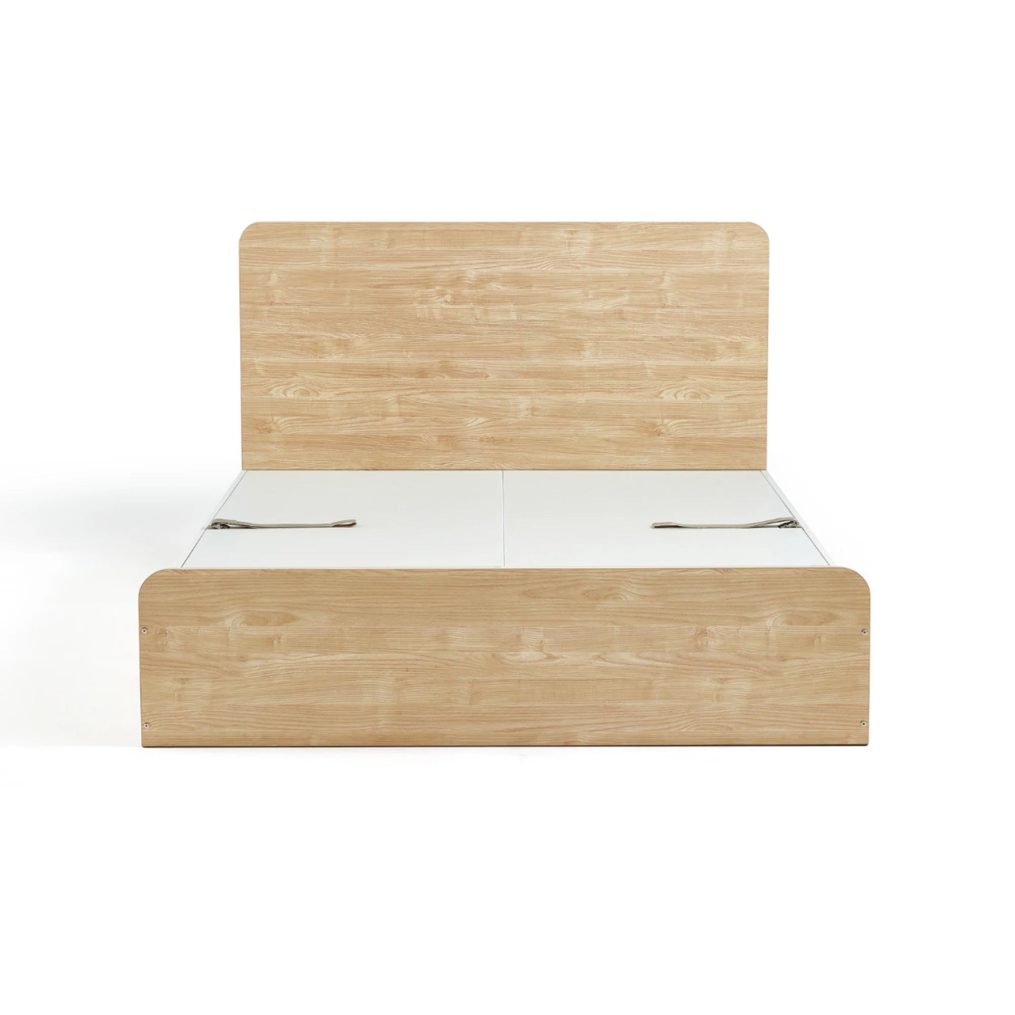 Linspire Juniper Bed Frame With Underbed Storage, Natural Wood, White