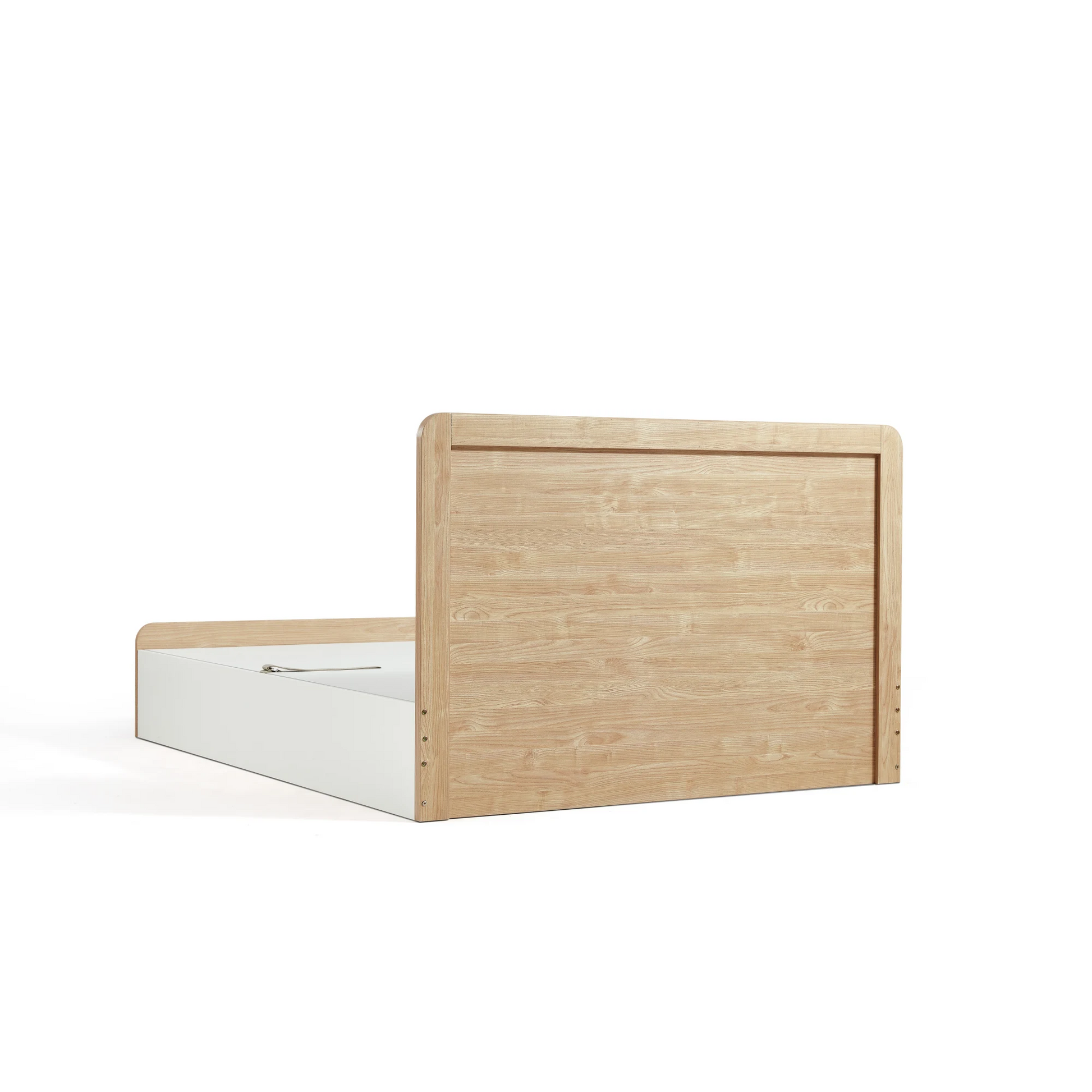 Linspire Juniper Bed Frame With Underbed Storage, Natural Wood, White