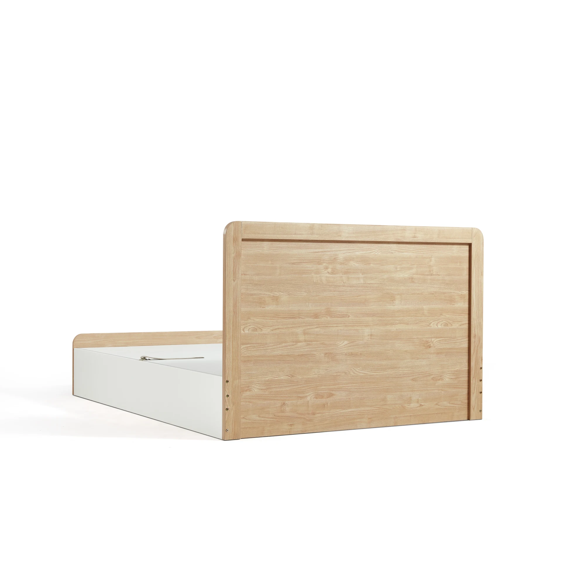 Linspire Juniper Bed Frame With Underbed Storage, Natural Wood, White