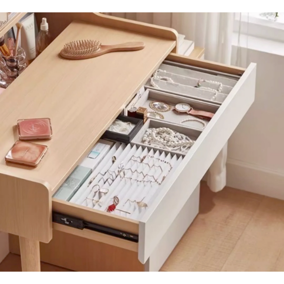 Linisphir Linspire Juniper Extendable Dressing Table with Cabinet Set – Urban Sales