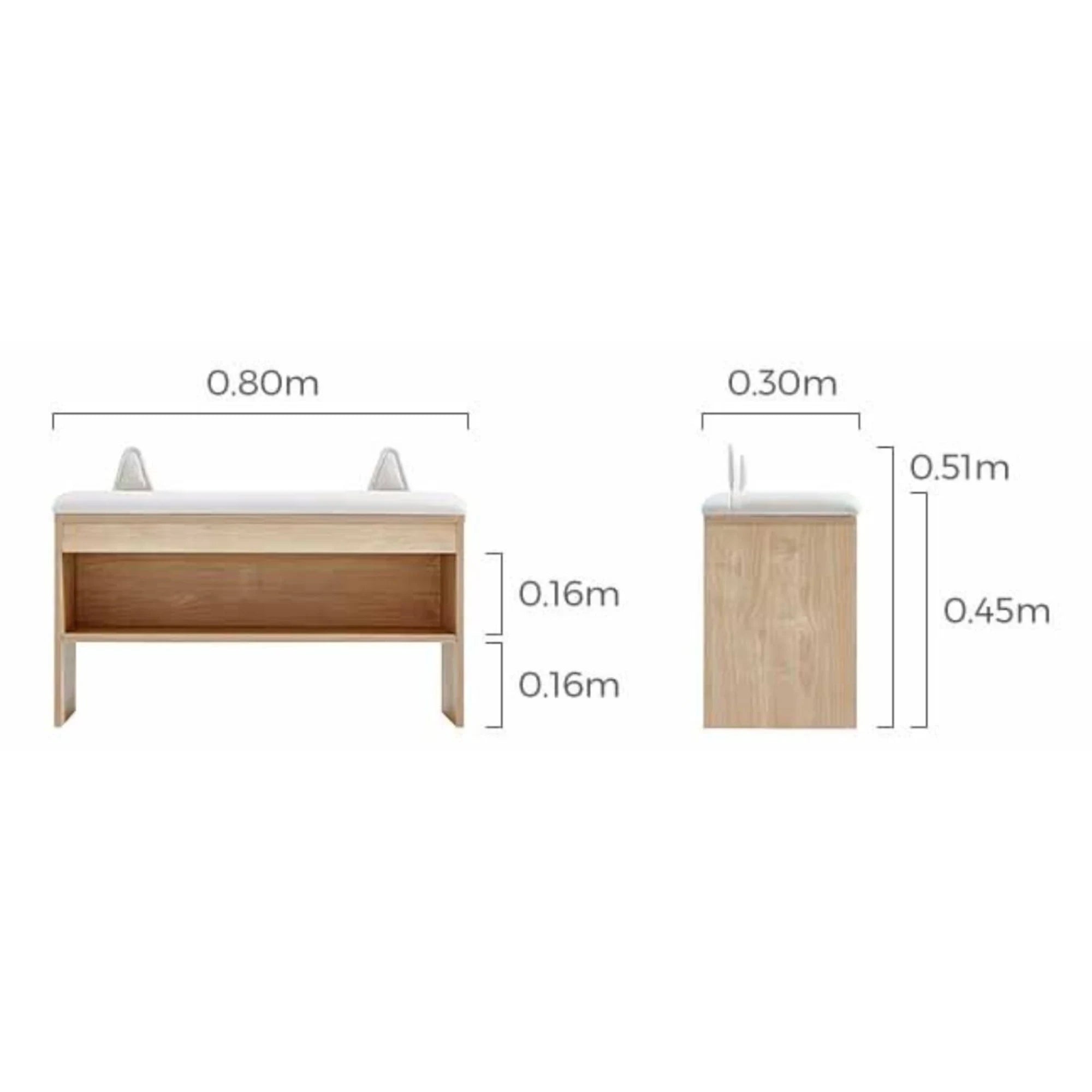 Linspire Miro Shoe Beech 80cm, Natural Wood