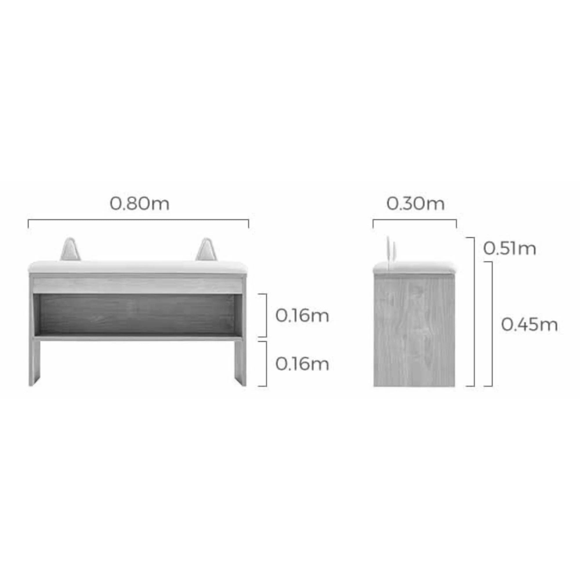 Linspire Miro Shoe Beech 80cm, Dark Wood