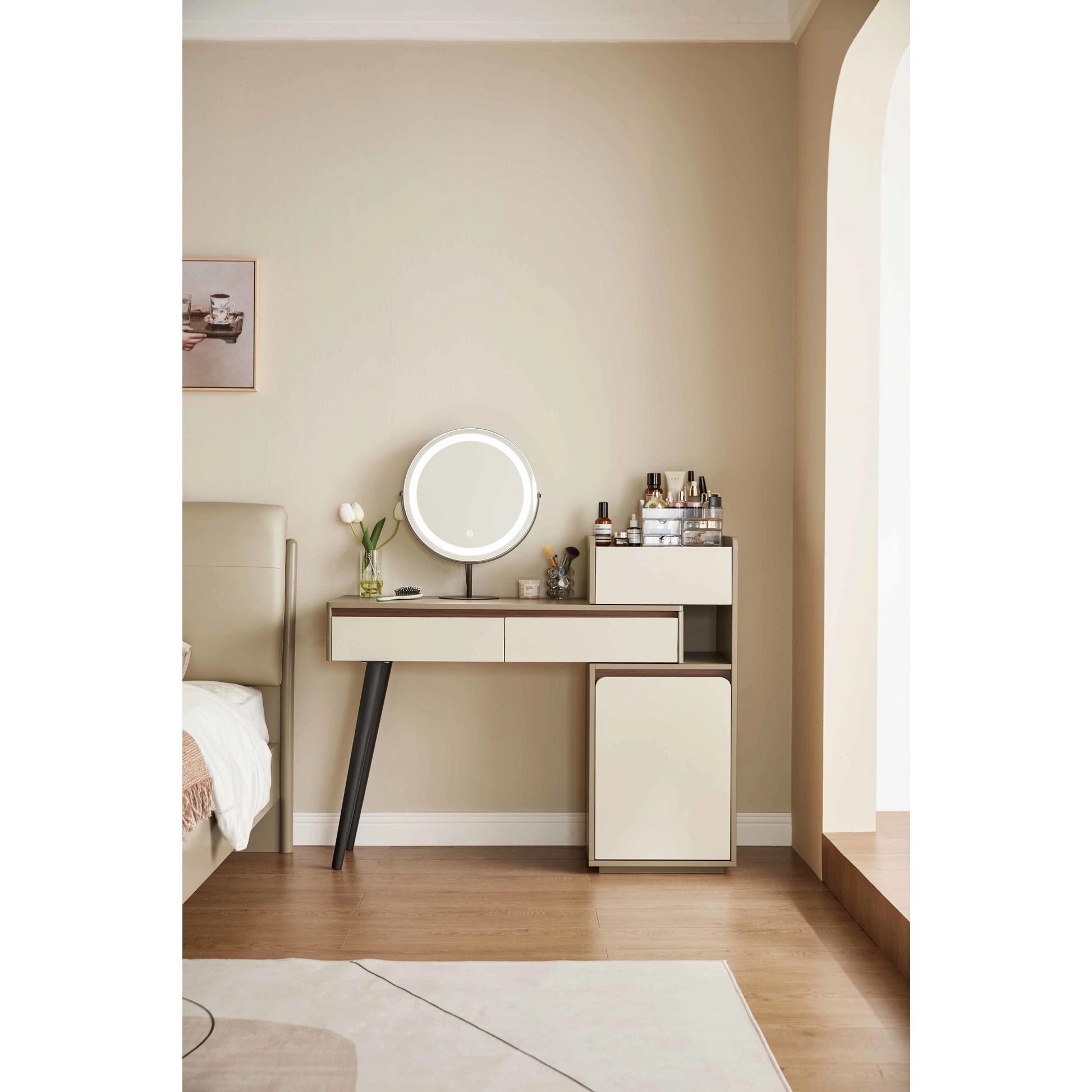 Linspire Rena Extendable Dressing Table with Storage Cabinet