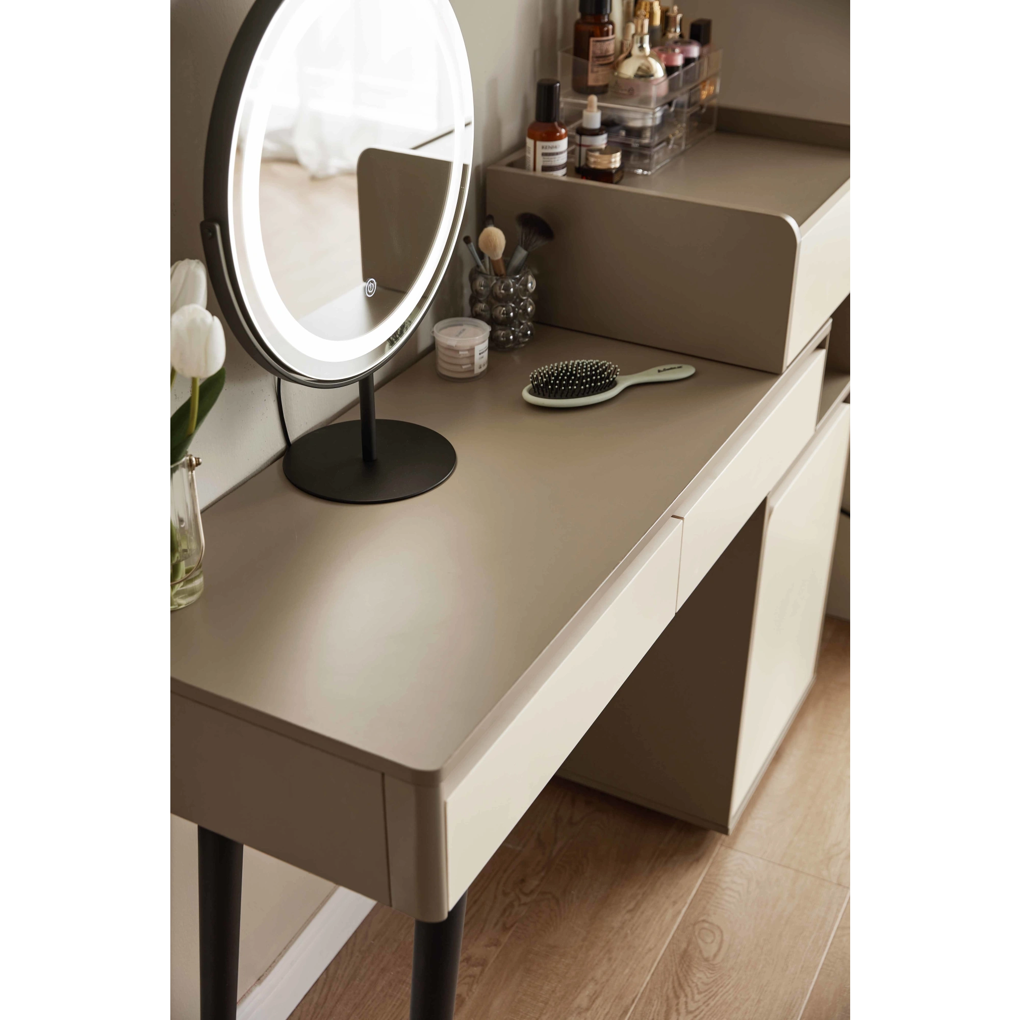 Linspire Rena Extendable Dressing Table with Storage Cabinet