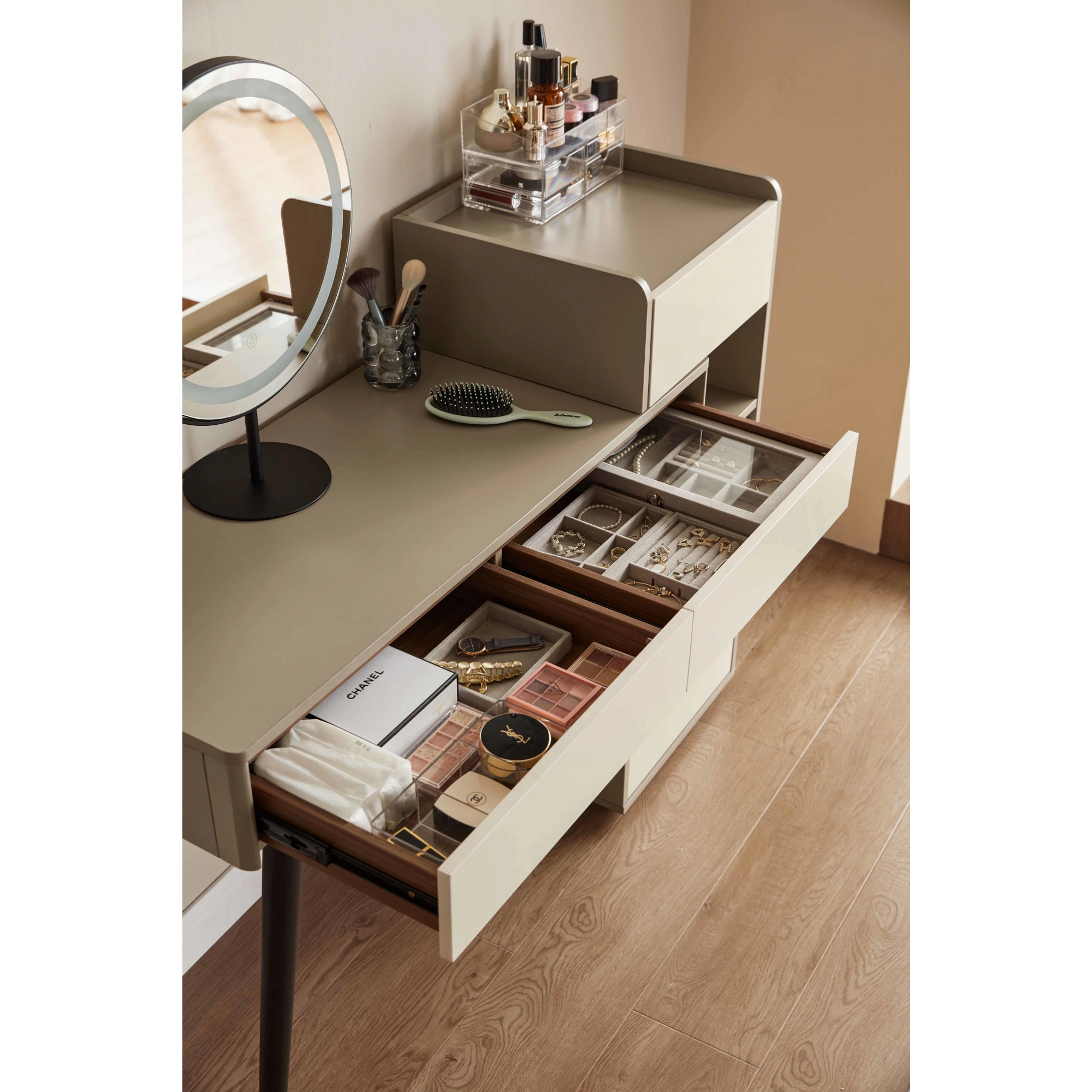 Linspire Rena Extendable Dressing Table with Storage Cabinet