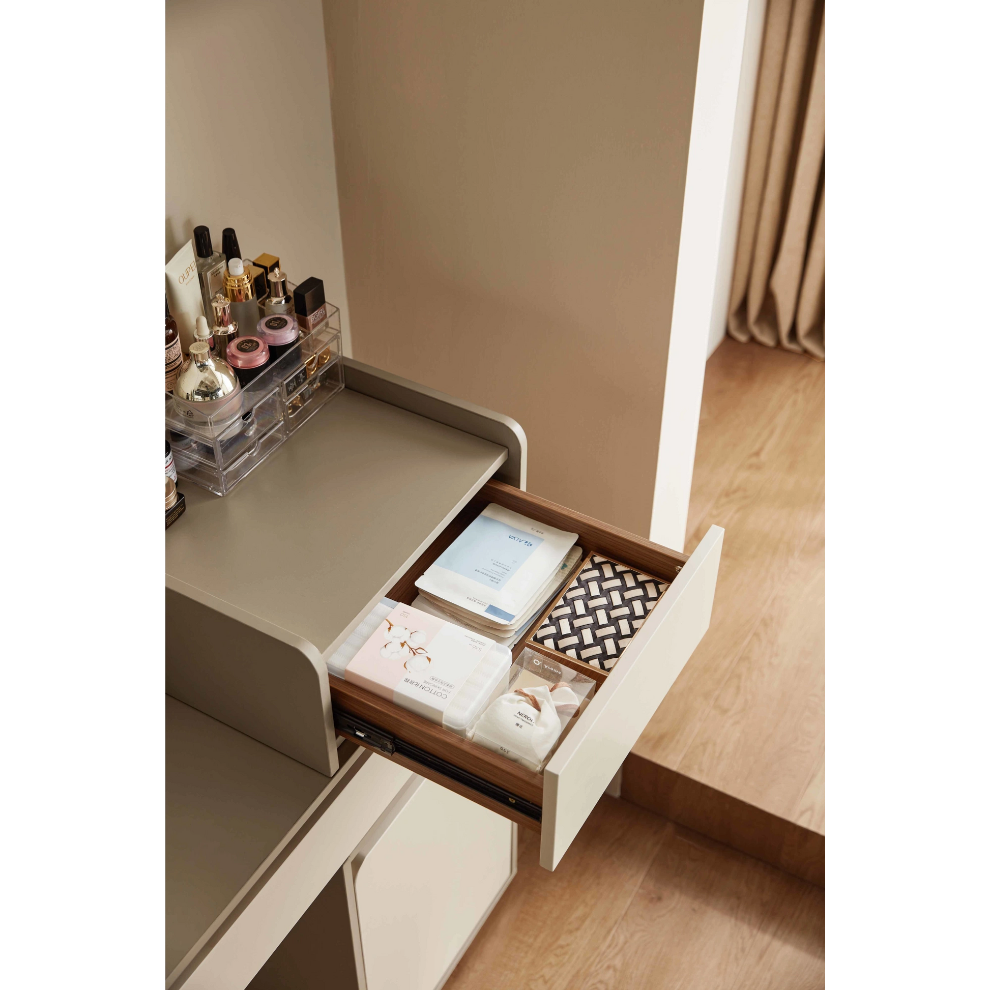 Linspire Rena Extendable Dressing Table with Storage Cabinet