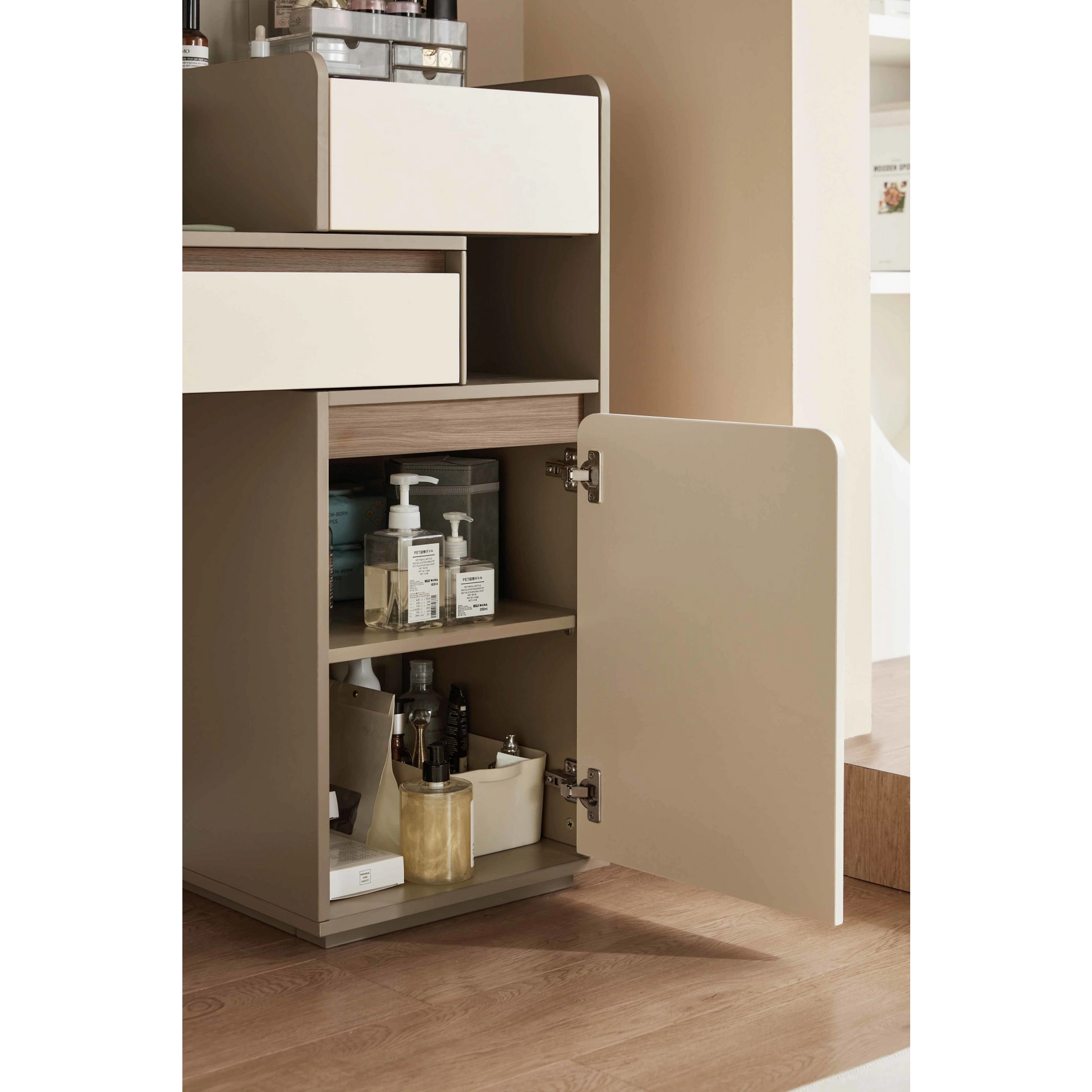 Linspire Rena Extendable Dressing Table with Storage Cabinet