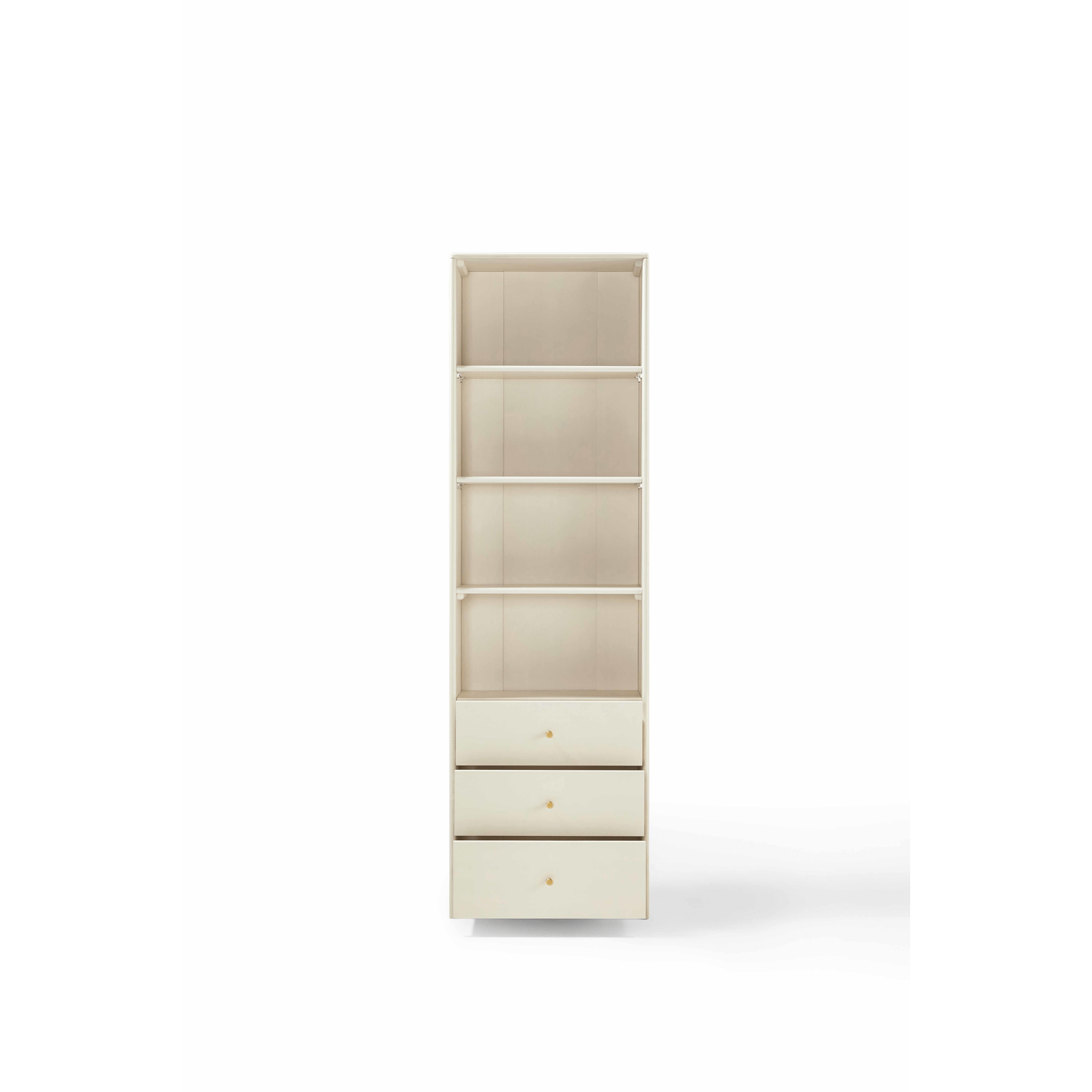 Linspire Ventus Bookcase with Storage Drawers, Off-White