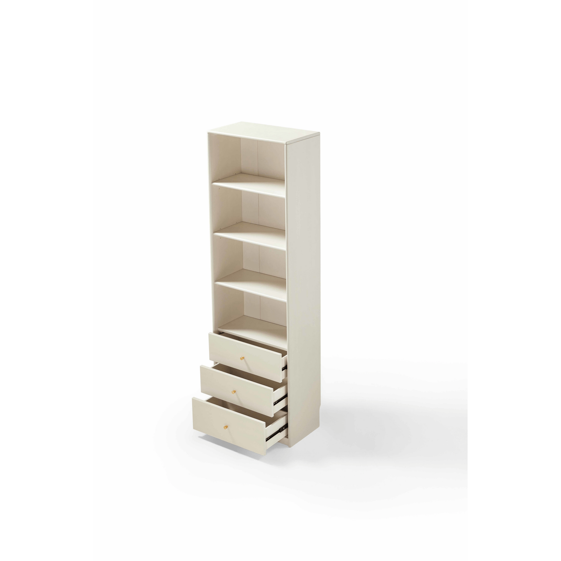 Linspire Ventus Bookcase with Storage Drawers, Off-White