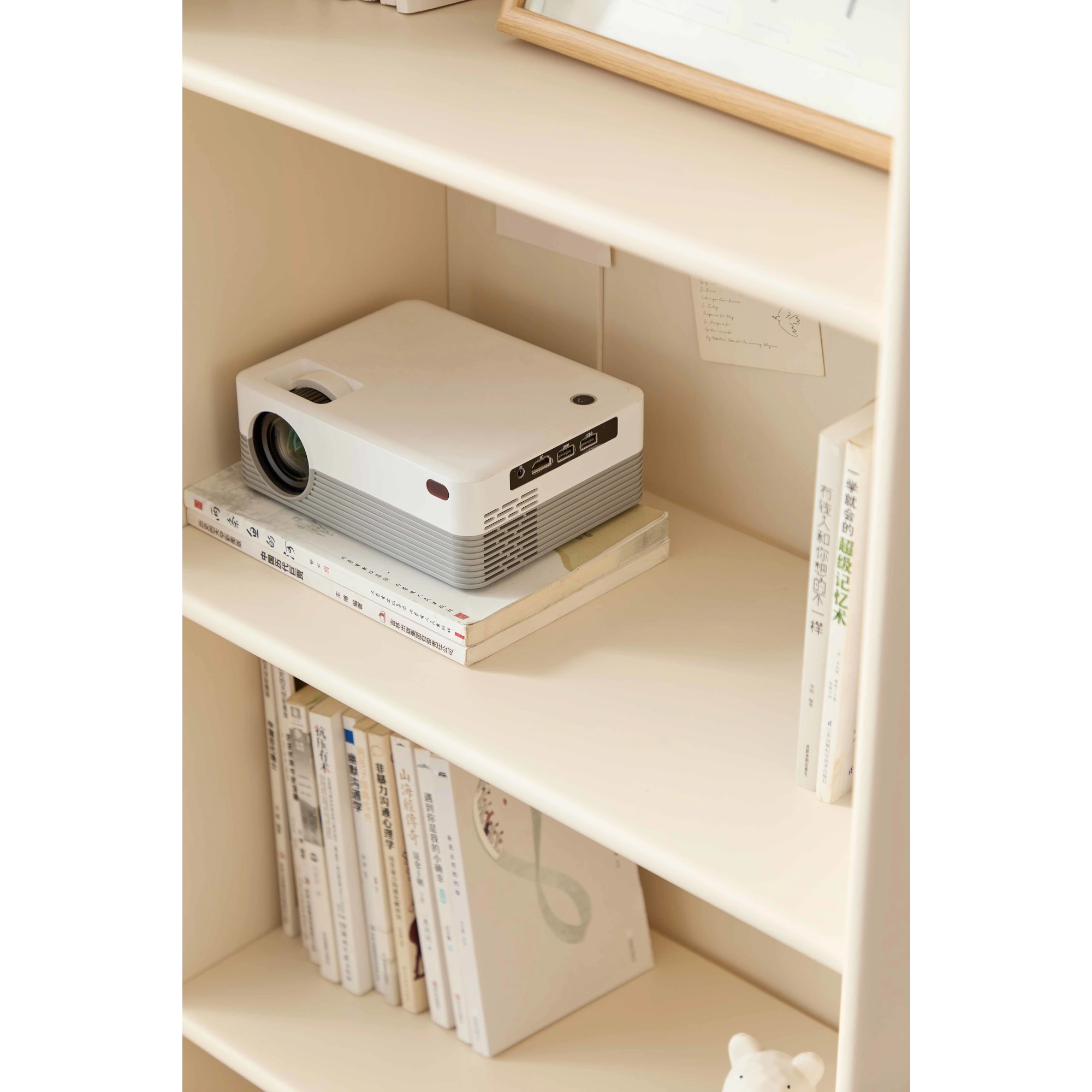 Linspire Ventus Bookcase with Storage Drawers, Off-White