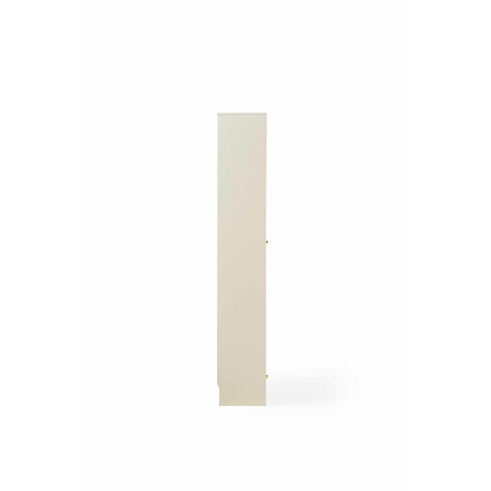 Linspire Ventus Bookcase with Glass Door & Storage Drawers, Off-White