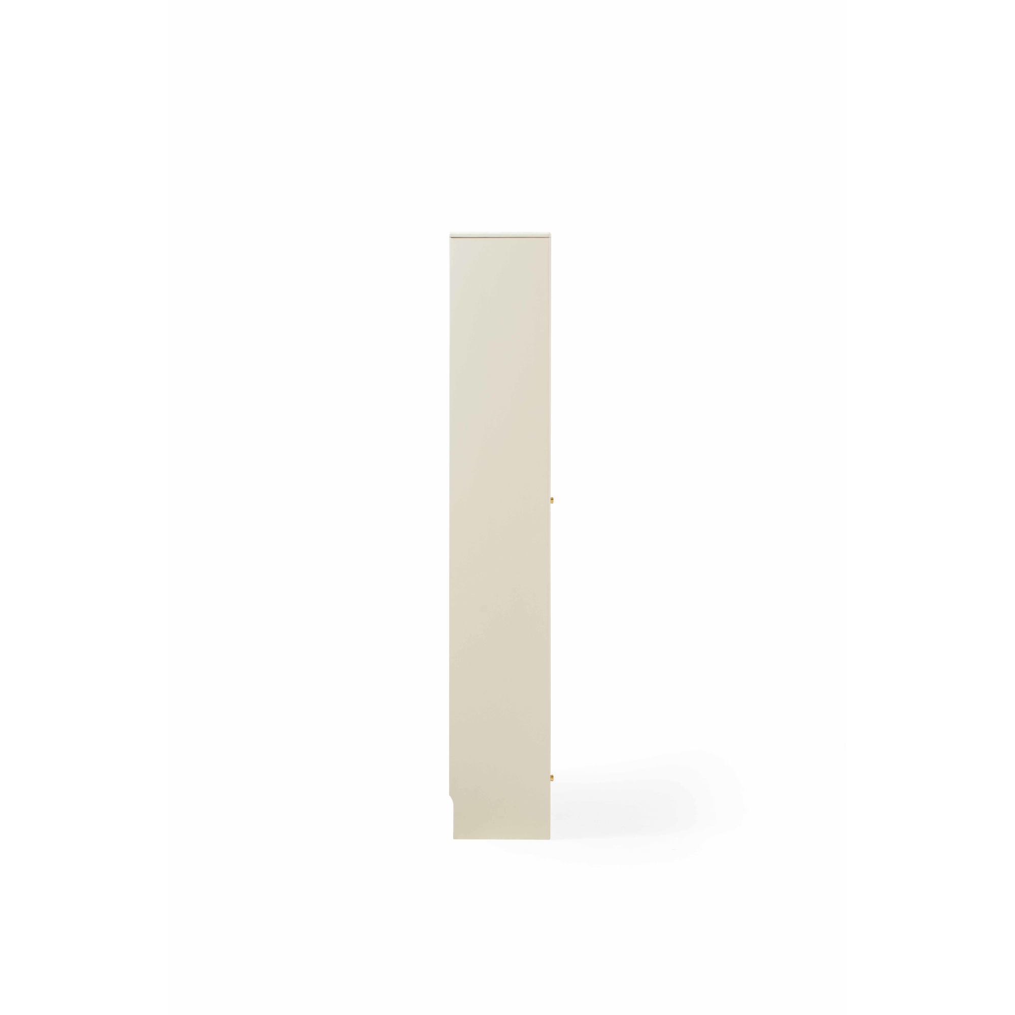 Linspire Ventus Bookcase with Glass Door & Storage Drawers, Off-White