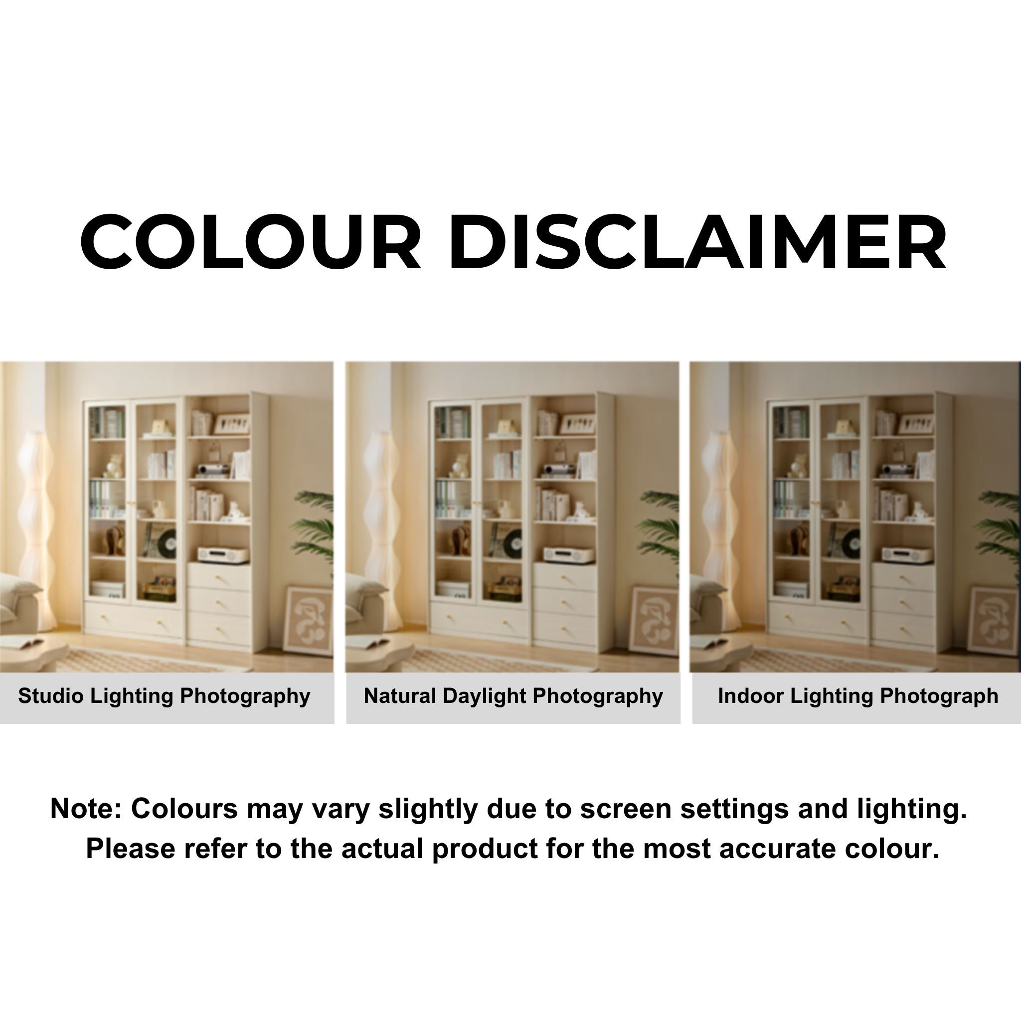 Linspire Ventus Bookcase with Glass Door & Storage Drawers, Off-White