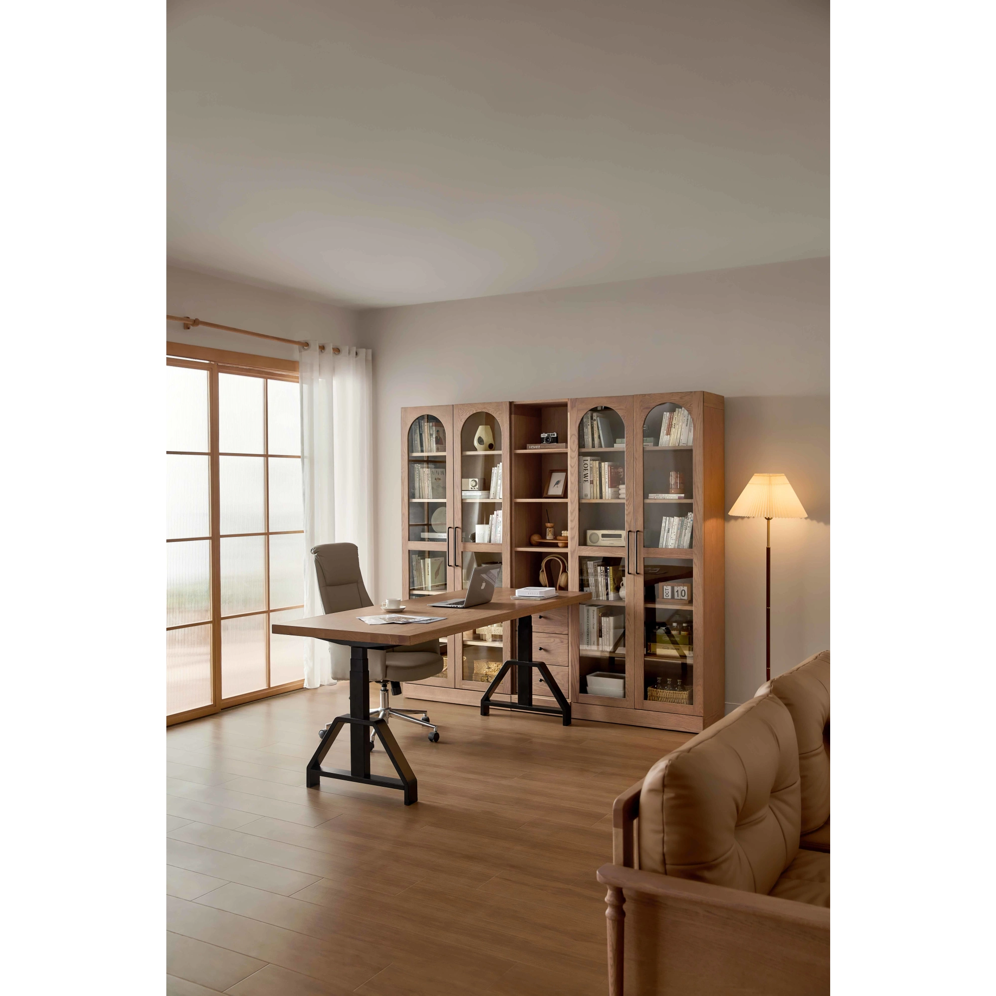 Linspire Ventus Display Cabinet with Glass Door, Beaver