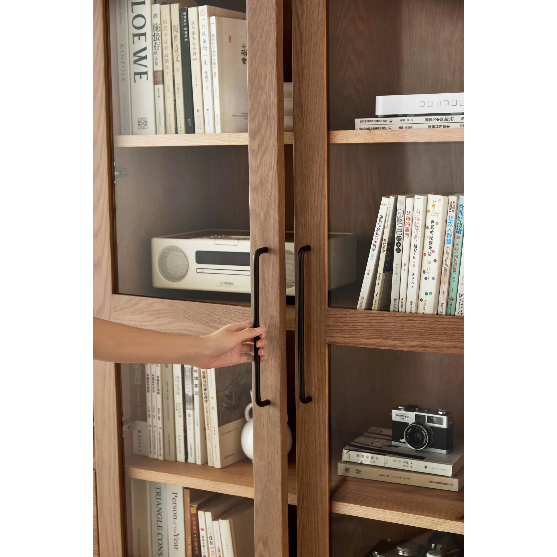 Linspire Ventus Display Cabinet with Glass Door, Beaver