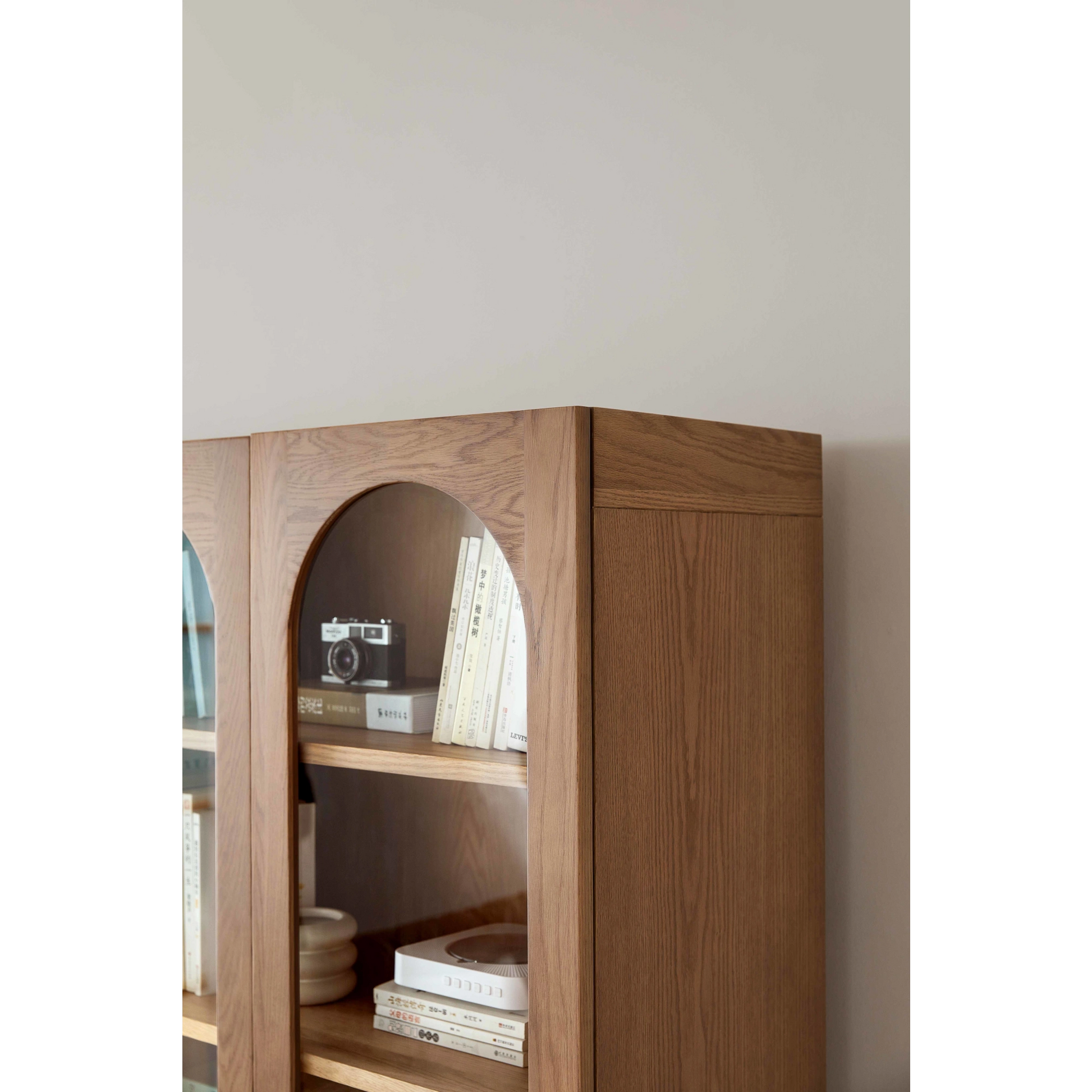 Linspire Ventus Display Cabinet with Glass Door, Beaver